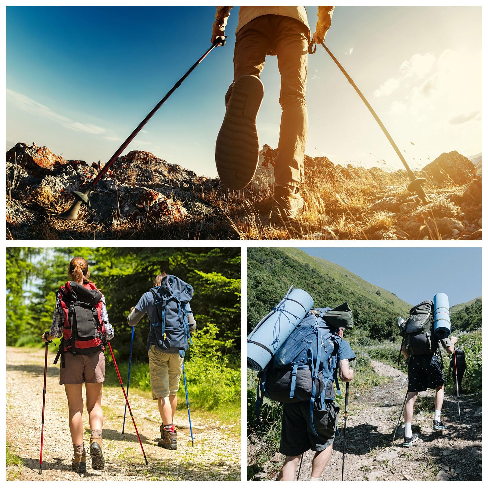 PATIKIL Clip per Bastoncini da Trekking 8 Pezzi Accessori per Bastoni da Passeggio Connettore a Doppia Asta per Escursioni All'Aperto e Campeggio