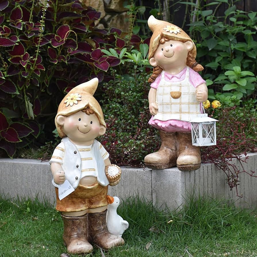 Amazon.co.jp: ガーデニング 庭 置物 男の子 女の子 玄関外