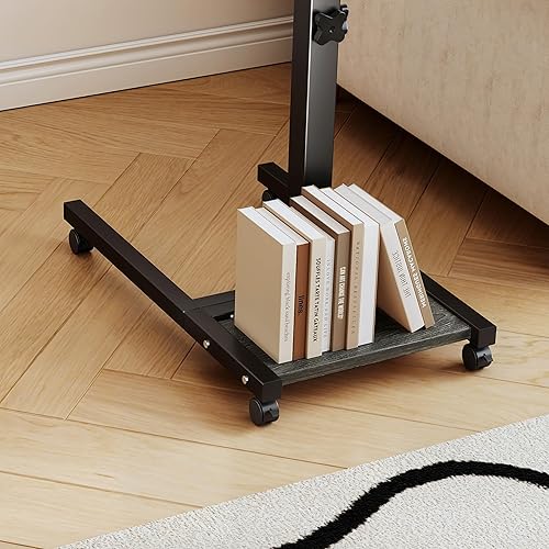 Miniatura 9 de Furist - Mesa para colocar sobre la cama con ruedas, de altura ajustable, escritorio móvil para computadora portátil con posición de pie, rodante,