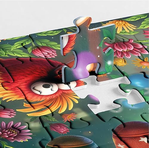 Miniatura 4 de Rompecabezas de jardín de pájaros coloridos para adultos, 1000 piezas, rompecabezas de flores y naturaleza, rompecabezas de arte de escenas lindas