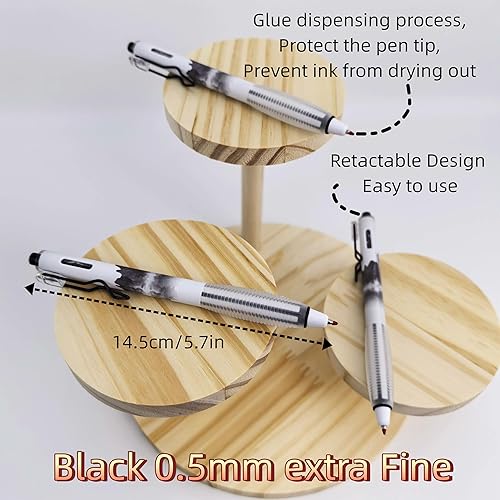 Miniatura 3 de Fengtaiyuan GRB05P6 - Bolígrafo neutro de prensa silenciosa, tinta negra, cabeza de bala de 0.020 in, escritura suave, 6 unidades (Black05P6)