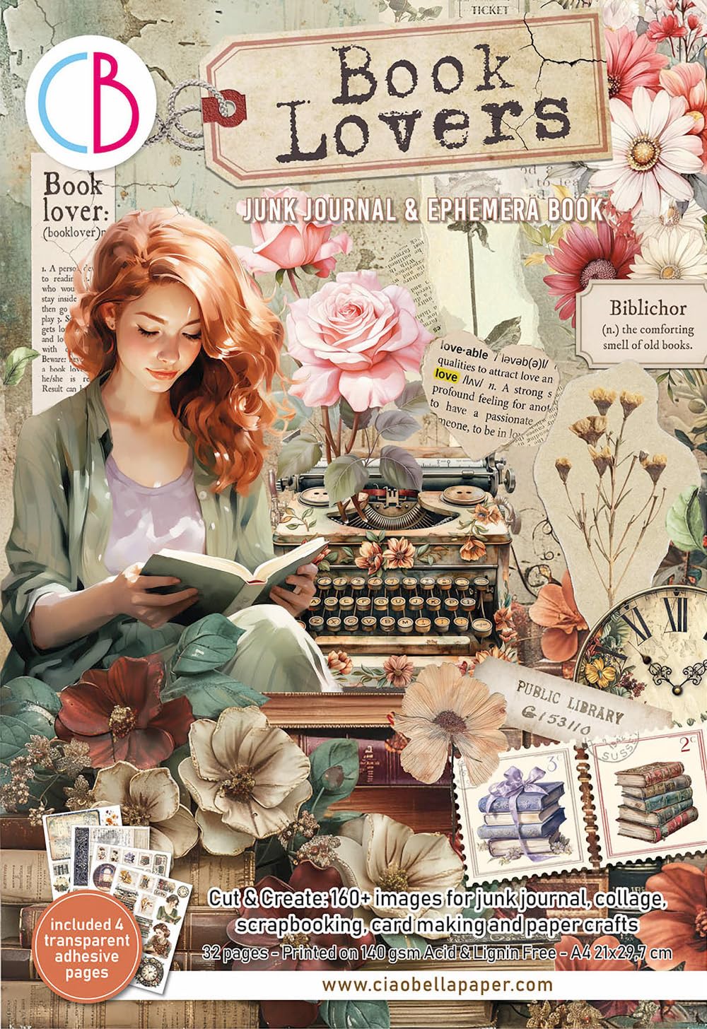 Ciao Bella Book Lovers Junk Journal & Ephemera Book - Scrapbooking/Paper Crafts