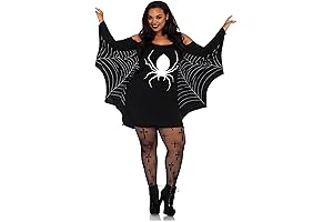 Enhance Your Festive Spirit with Our Spooktacular Spiderweb Halloween Jersey Dress for Plus-Size Queens