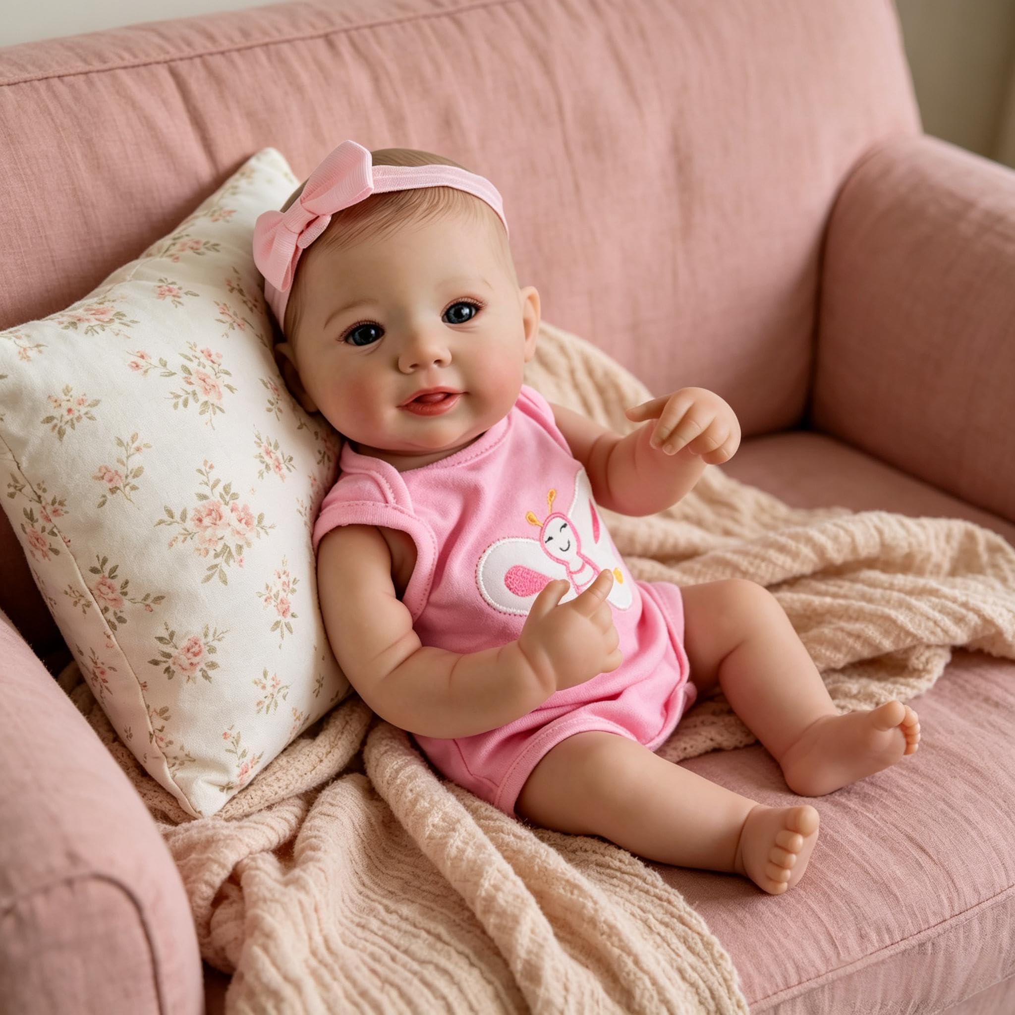 RXDOLL Reborn Baby Dolls silikonowe lalki na całe ciało, winylowe, 45 cm, anatomicznie poprawne, realistyczne, dla noworodka, realistyczne, dla niemowląt, wodoodporna, zabawka, prezenty dla dzieci w