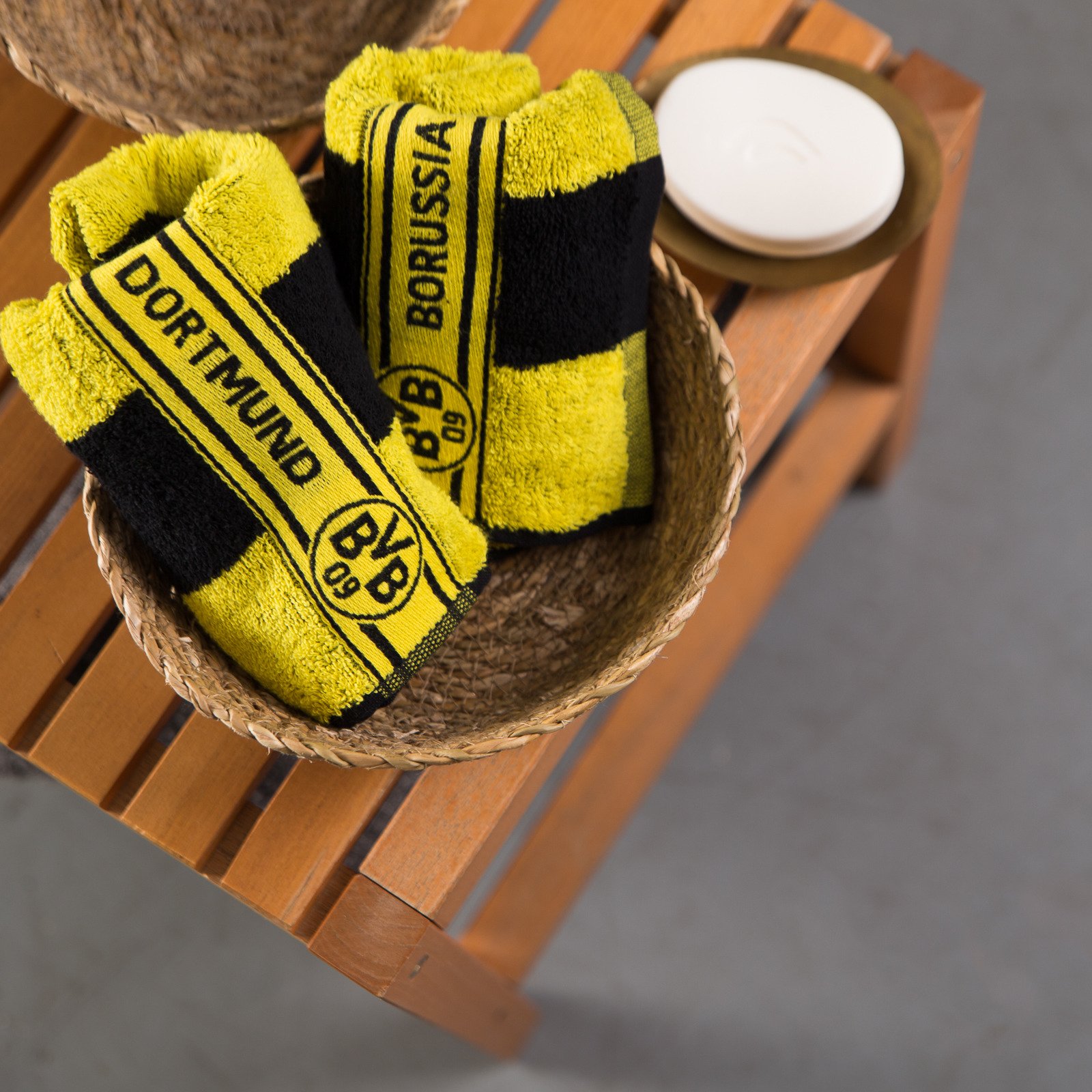 Borussia Dortmund Unisex BVB-güstehandtücher (2 Stück) G stehandt Cher mit Blockstreifen, Baumwolle, Schwarz/Gelb, 50 x 30 1 cm EU