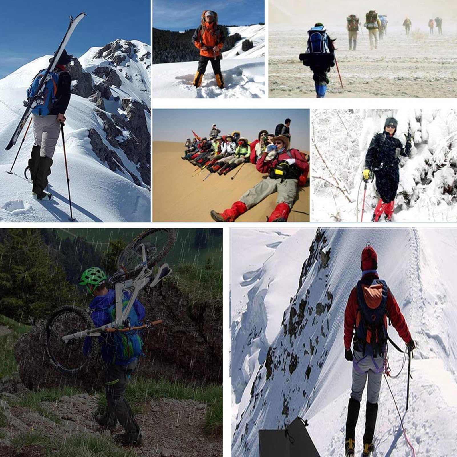 Guêtres De Jambe, Couvertures De Raquettes Anti-Morsure De Serpent, for La Chasse À Pied De Ski De Neige en Montagne, Guêtres De Bottes De Randonnée d'escalade, Guêtres De Jambe Réglables