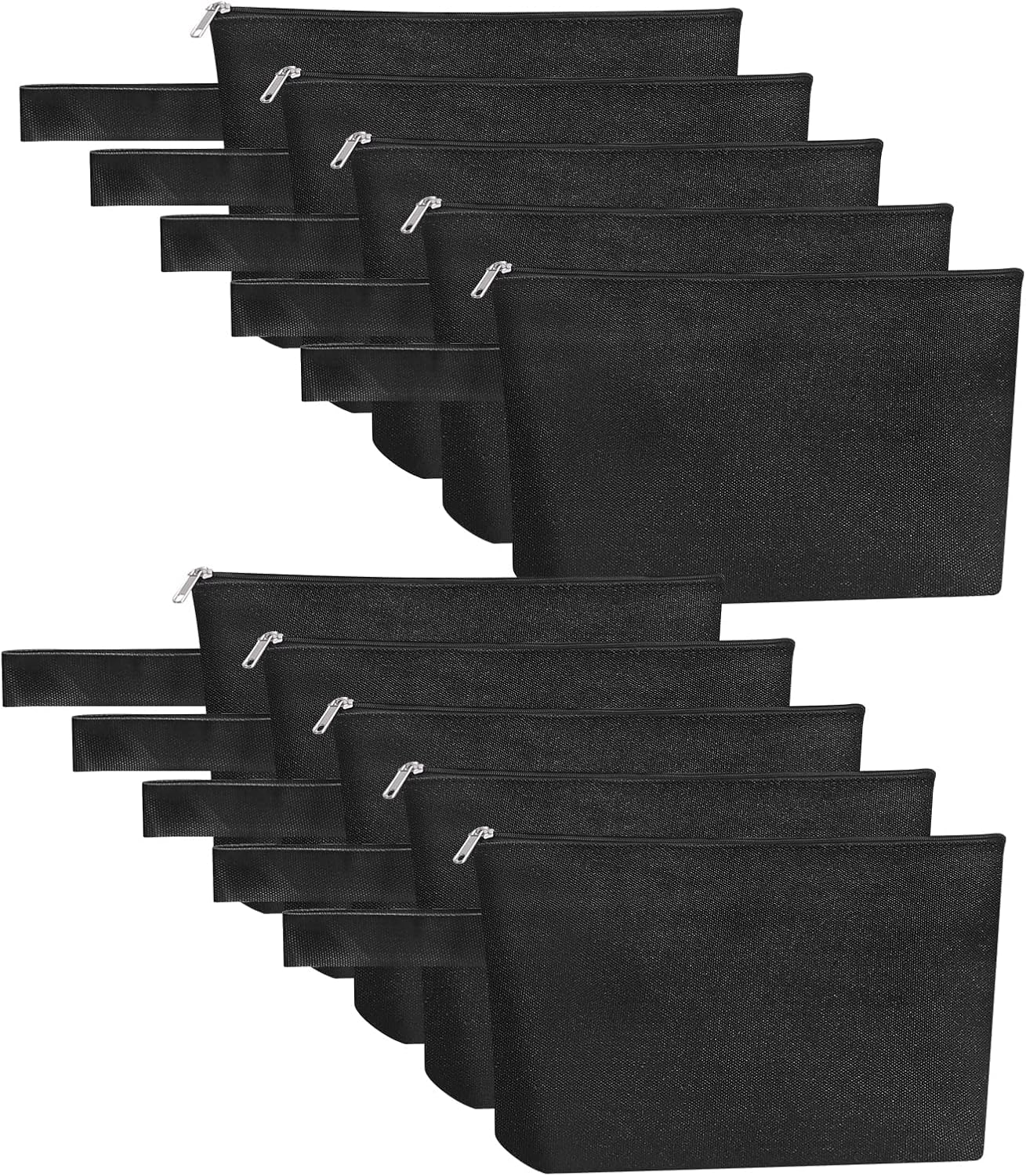 Sinzip 10 Pieces Cotton Canvas Makeup Bag with Bottom and