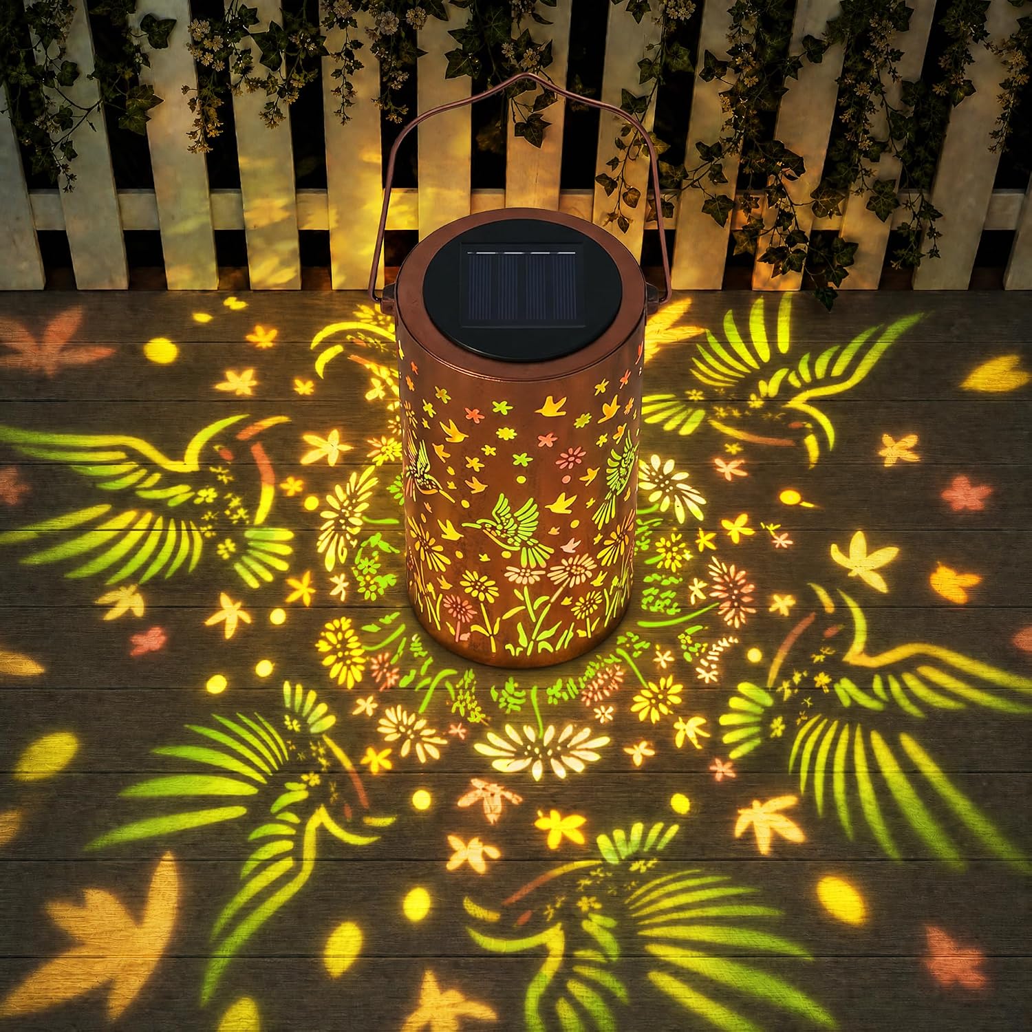 Colorful Solar Lanterns Outdoor Waterproof, Hummingbird Birthday Gifts for Women Mom Grandma, Garden Hanging Solar Lantern Lights for Patio