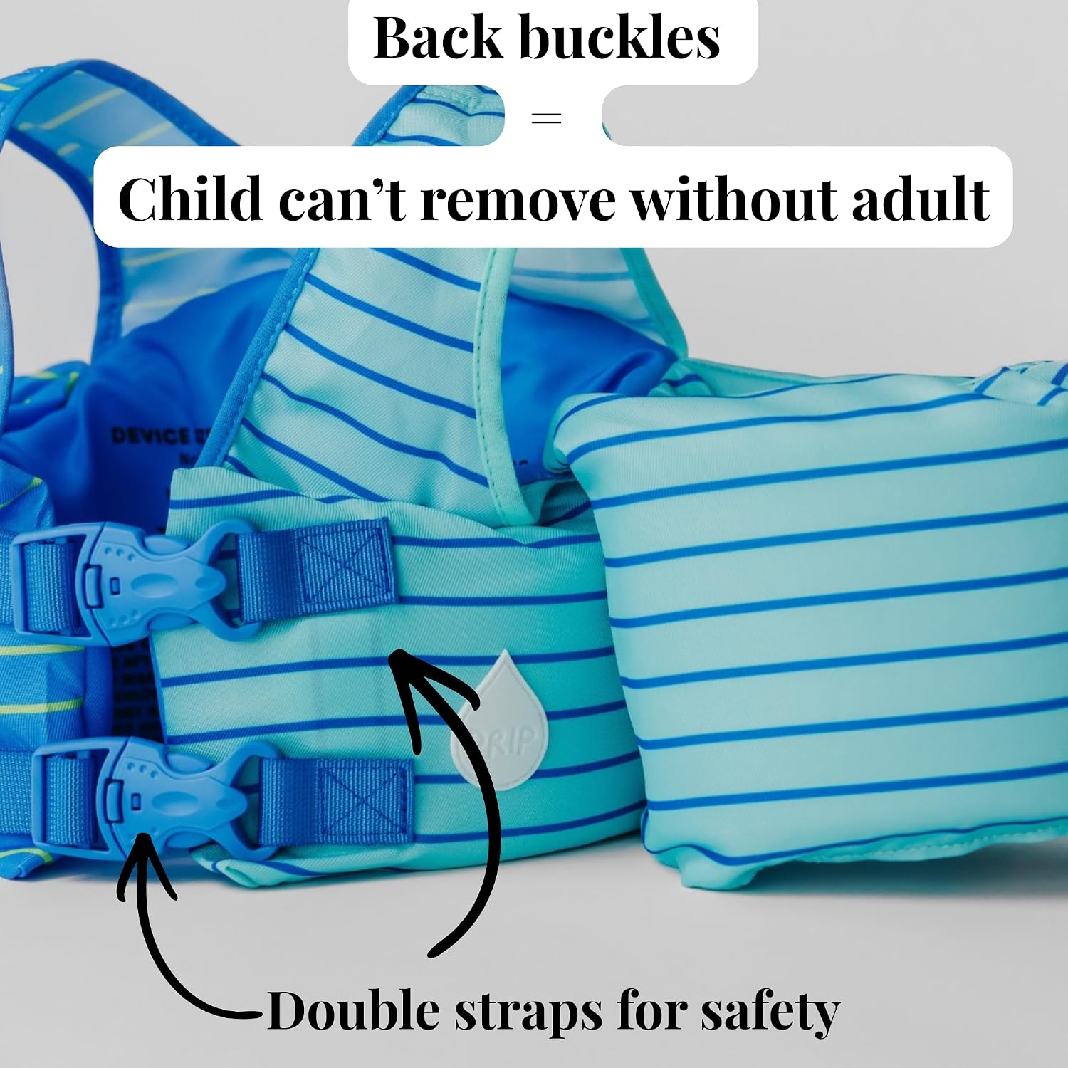 Toddler Swim Vest for Kids 25-50 lbs – Puddle Jumper Style Floaties with Wings & Shoulder Straps, Safety Buckle, Learn to Swim Jacket for Boys & Girls 2-7 Years