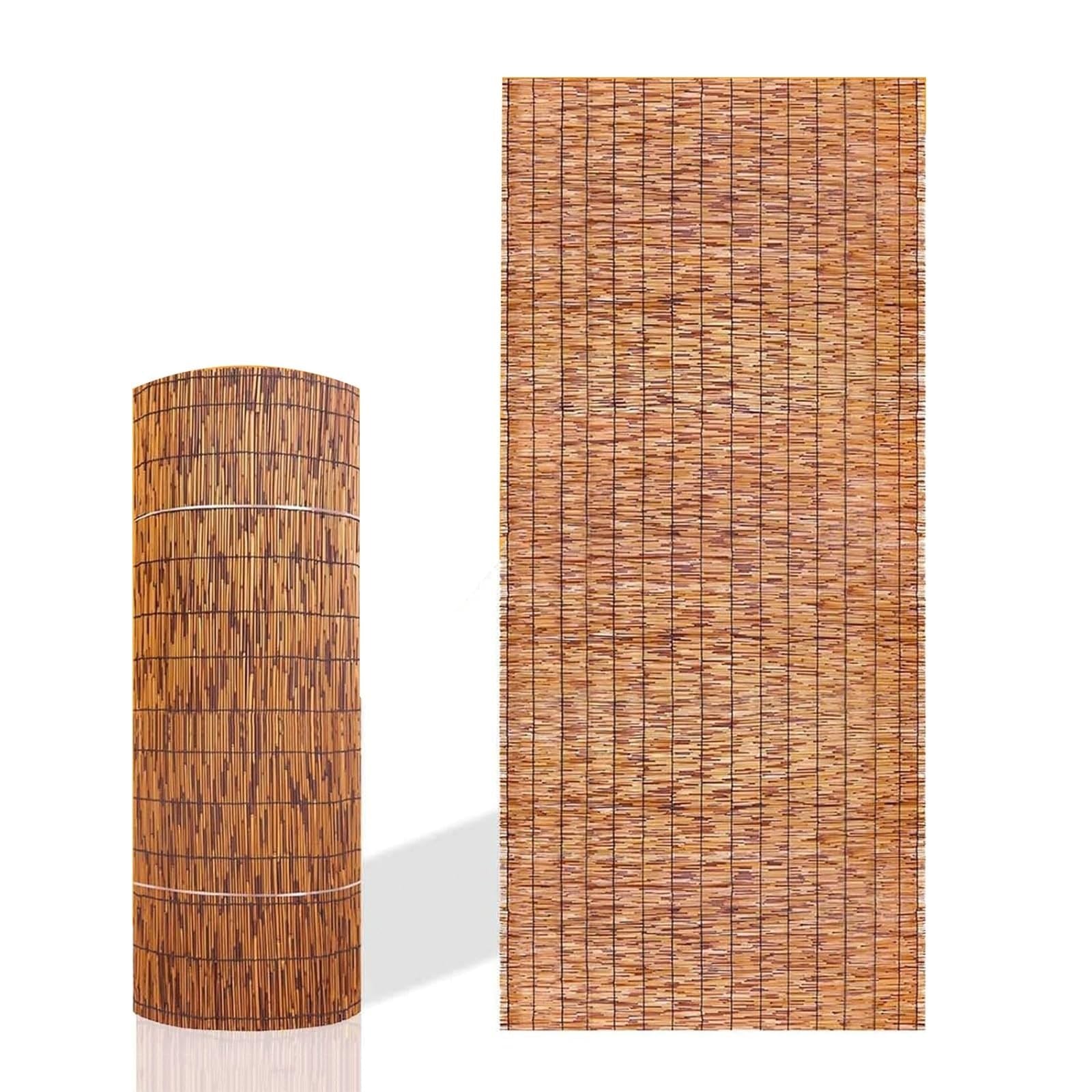Recinzione A Doghe Di Bambù Naturale, Rotolo Di Schermatura A Doghe For Giardino Protezione Esterna Dal Vento/sole-Pannello For Recinzione For La Privacy Del Giardino(H6xL20ft(183x600cm))