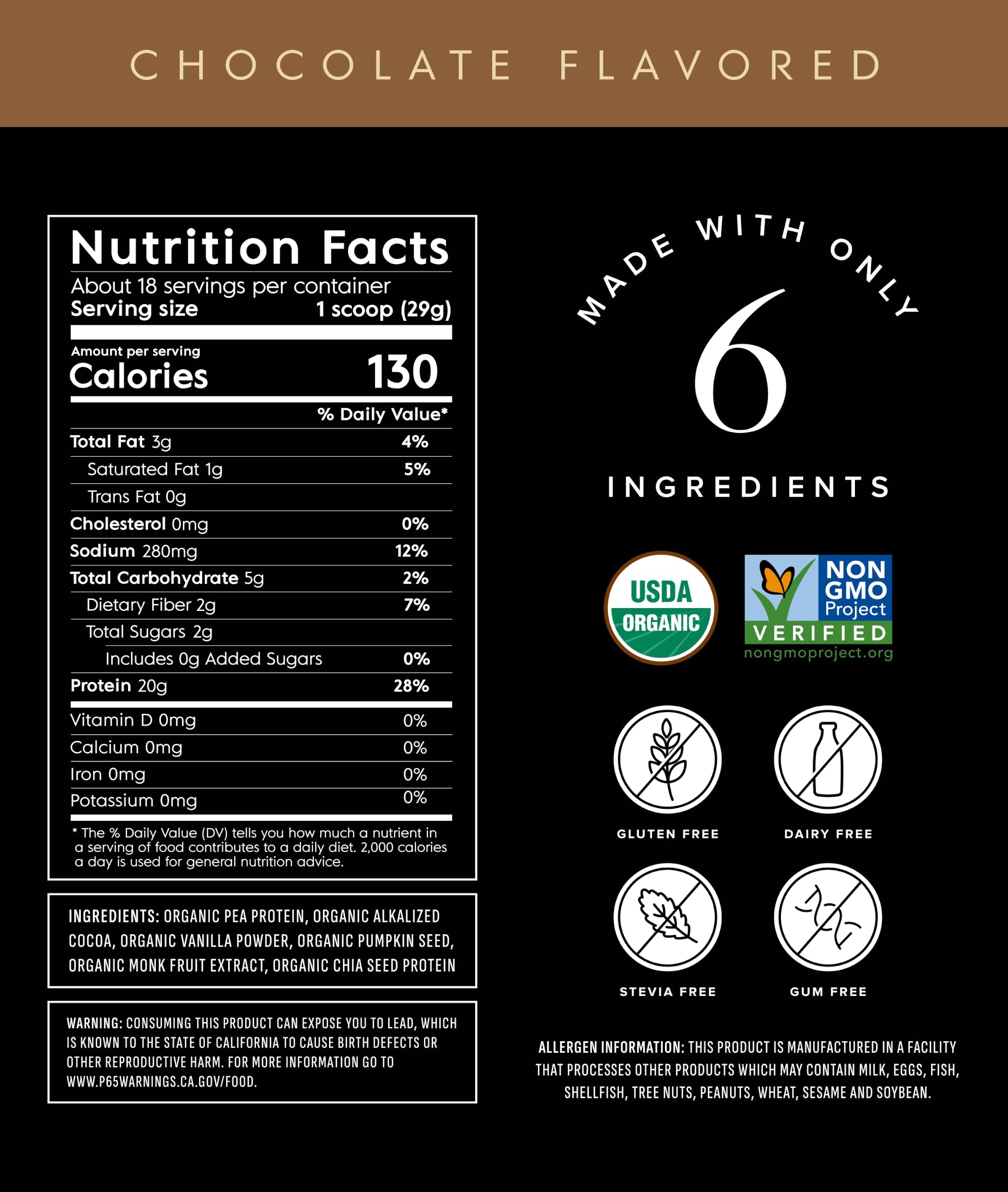 Truvani Organic Plant Based Protein Powder | Chocolate | 18 Servings — Amazon image 6