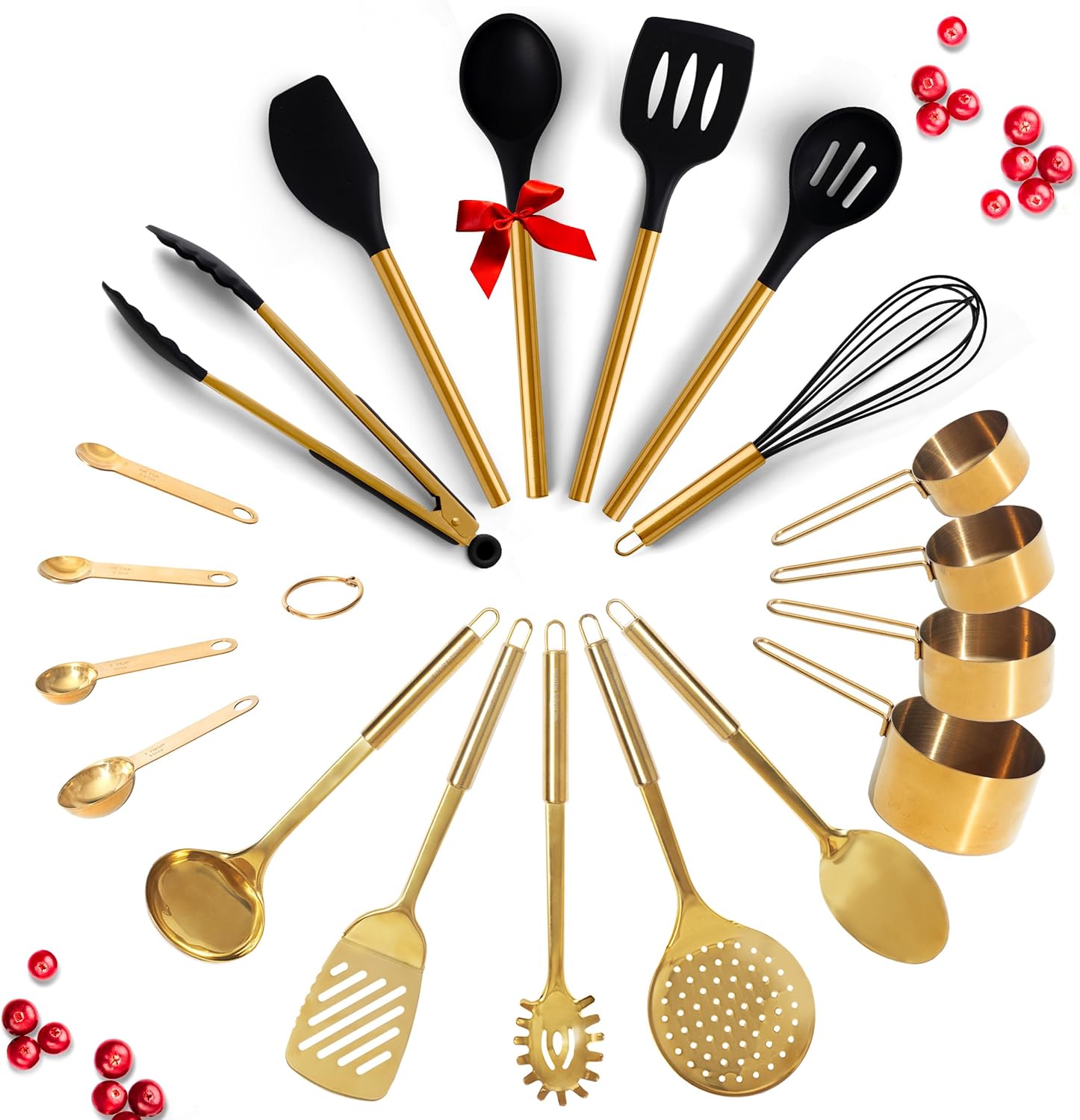 Black and Gold Kitchen Utensils Set 19 PC Luxury Set