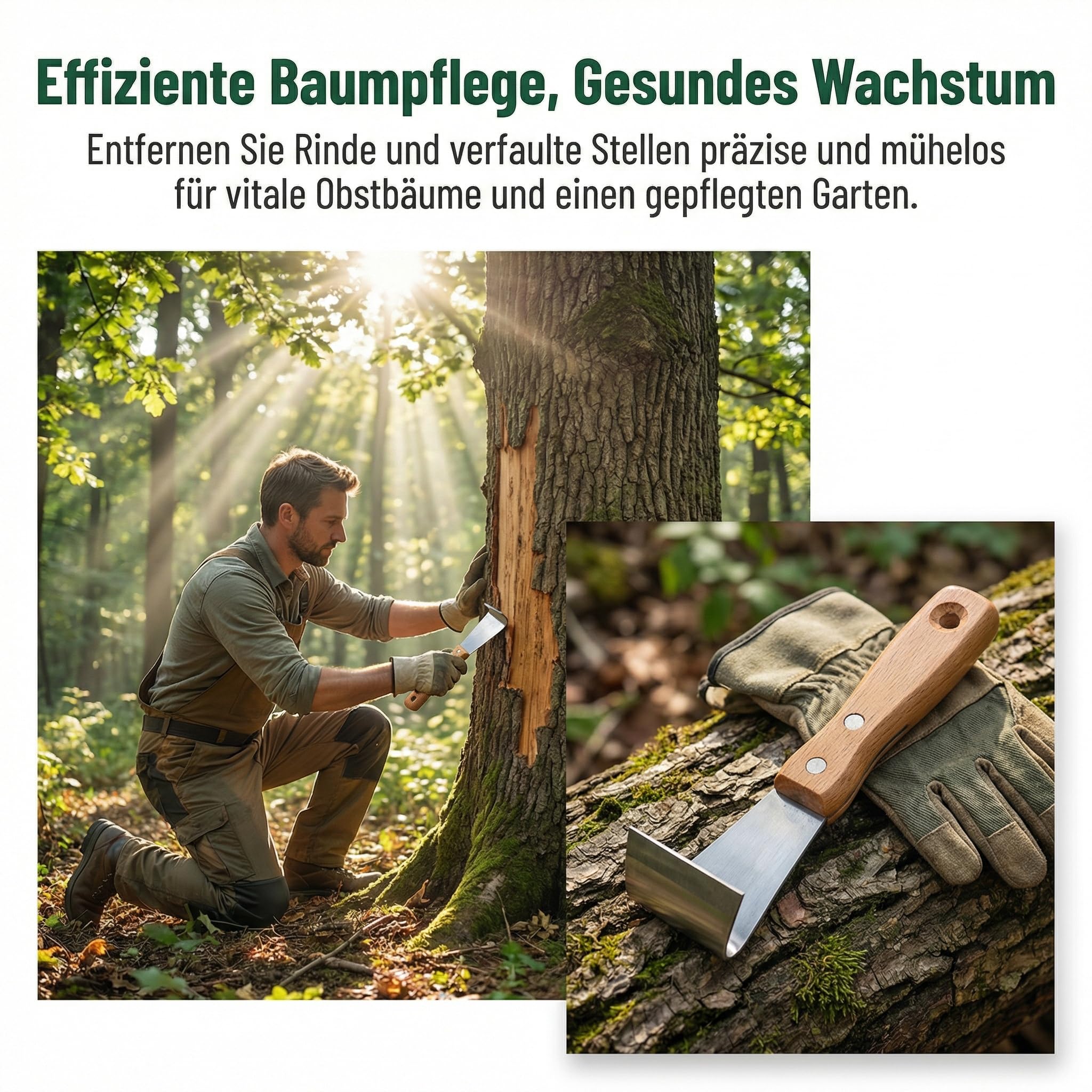 Toyvian Pelador de cortezas con mango de madera, herramienta manual de descorteza para árboles de jardín, inoxidable, duradero, eliminación eficaz de corteza de árbol perezoso, salud del árbol