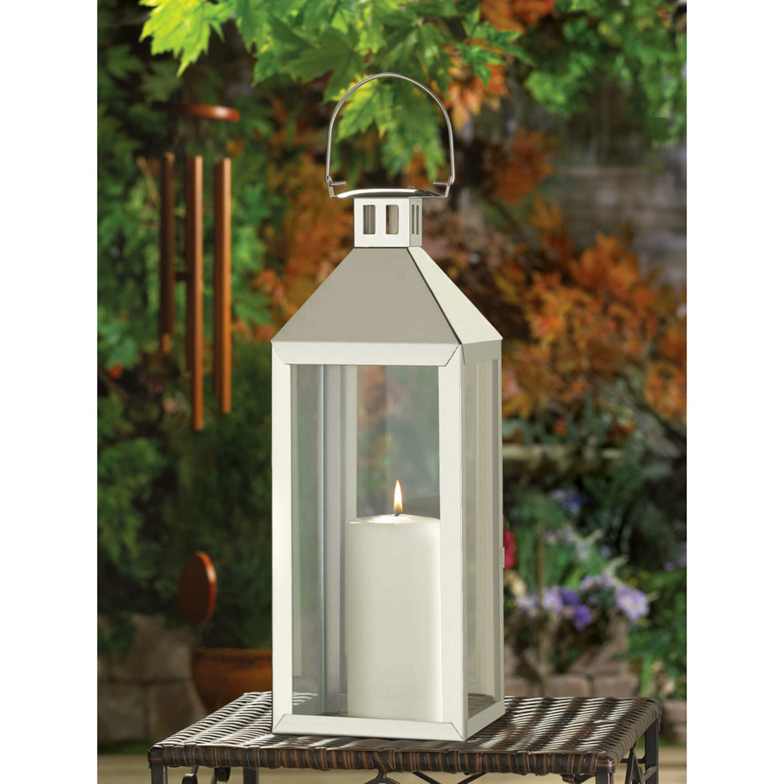 Gifts & Decor Argent Hurricane Lanterne Porte-Bougie à Suspendre