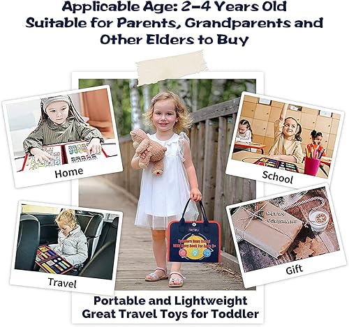 Miniatura 5 de HarVow Tablero ocupado para niños pequeños tablero de actividades sensoriales para aprendizaje preescolar juguetes educativos Montessori para