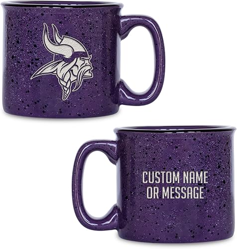 Miniatura 10 de Rico Industries NFL New York Giants - Taza de café personalizada de 12 onzas con logotipo grabado con láser profundo, taza de cerámica para acampar