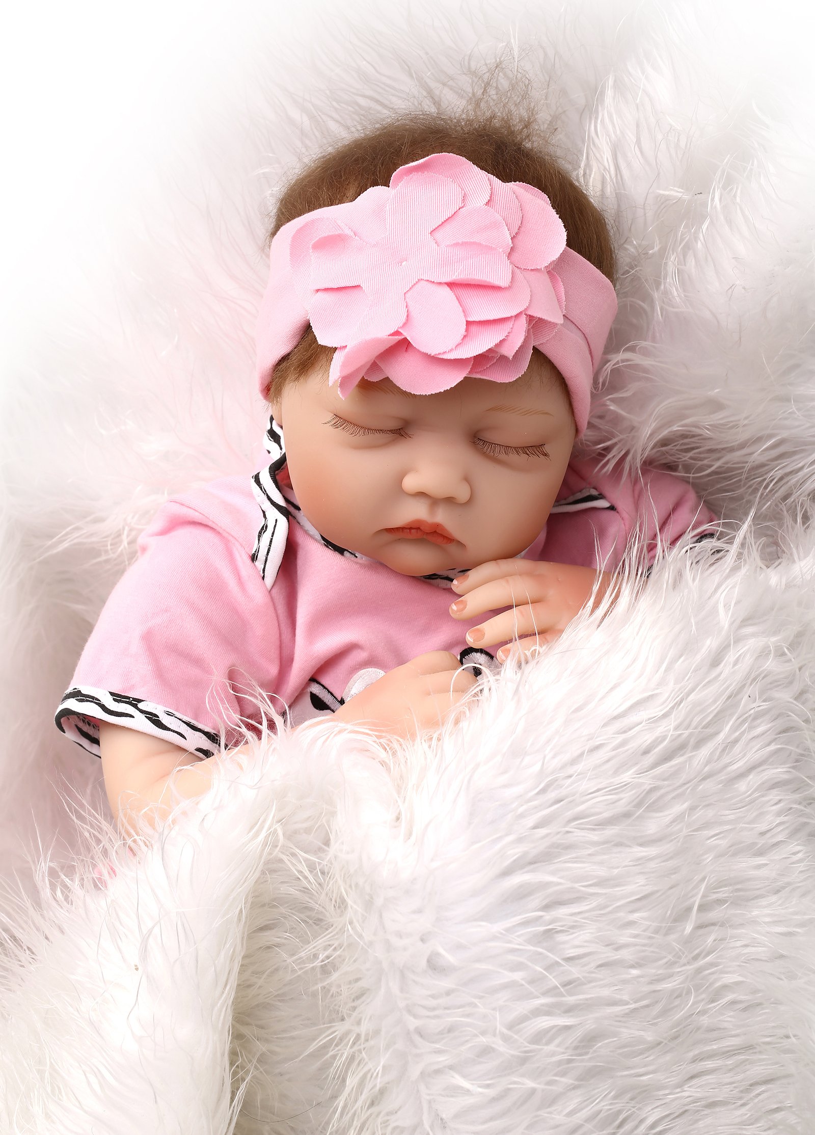NPKDOLL Lifelike Newborn Baby Dolls Sleeping Reborn Baby Girl 22" Cute