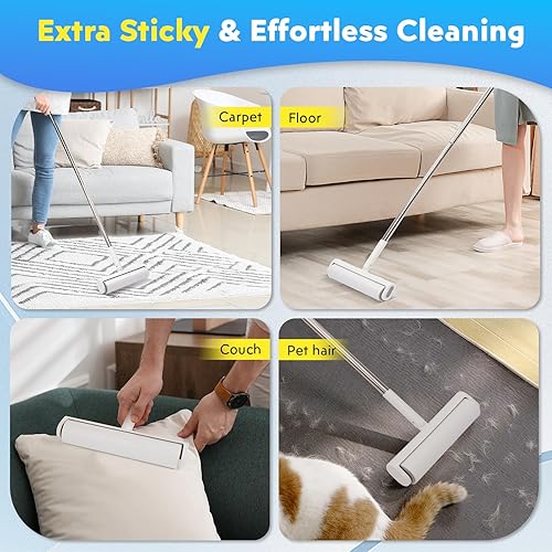 Miniatura 9 de YabeePet Paquete de 4 repuestos de rodillos para pelusas, 6.3 pulgadas de ancho, 90 hojas por rollo (360 hojas en total)