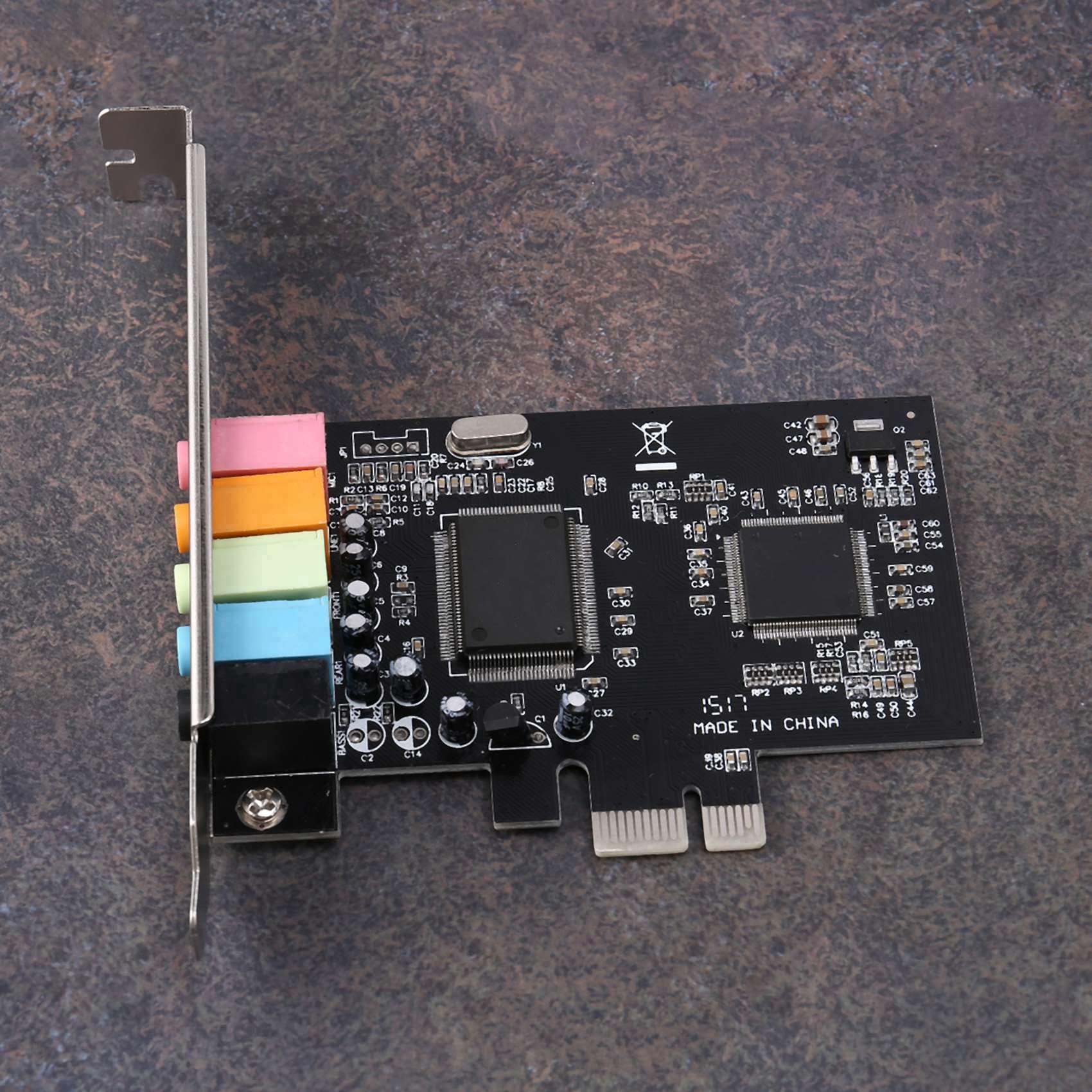 Karta dźwiękowa 10X PCIe 5.1, karta dźwiękowa PCI Express Surround 3D do PC z wysoką wydajnością dźwięku bezpośredniego i podstawą niskoprofilową