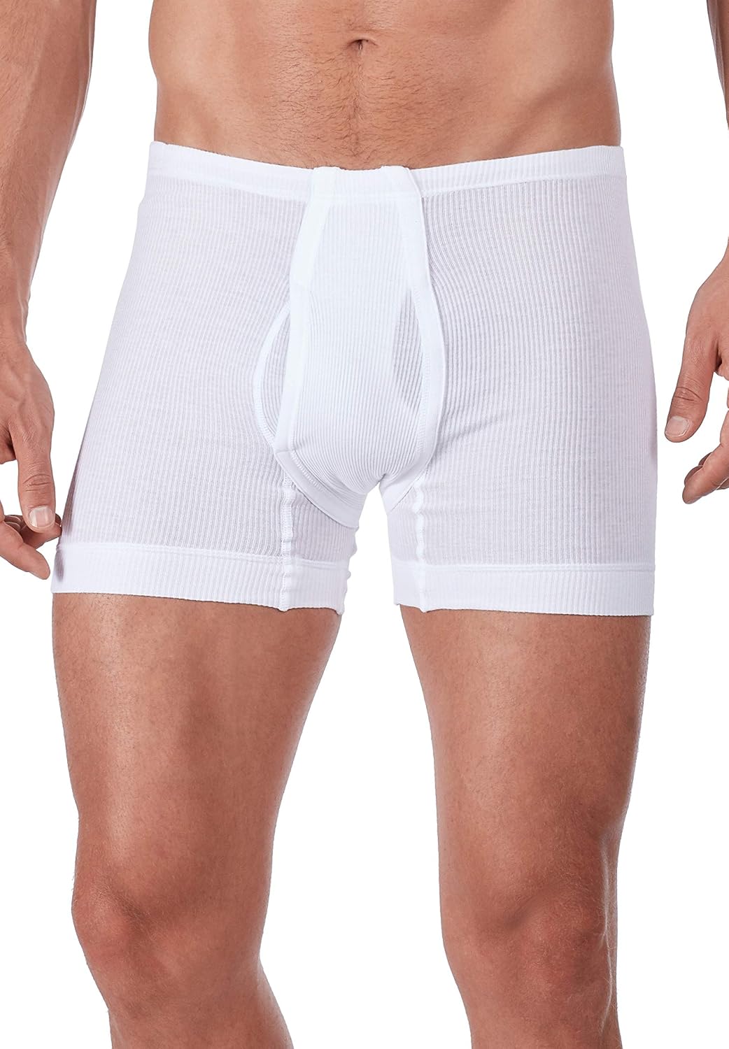 Huber Men's Pack of 2 Trunk with Front Fly Cotton 2 Pack Double Rib 112254
