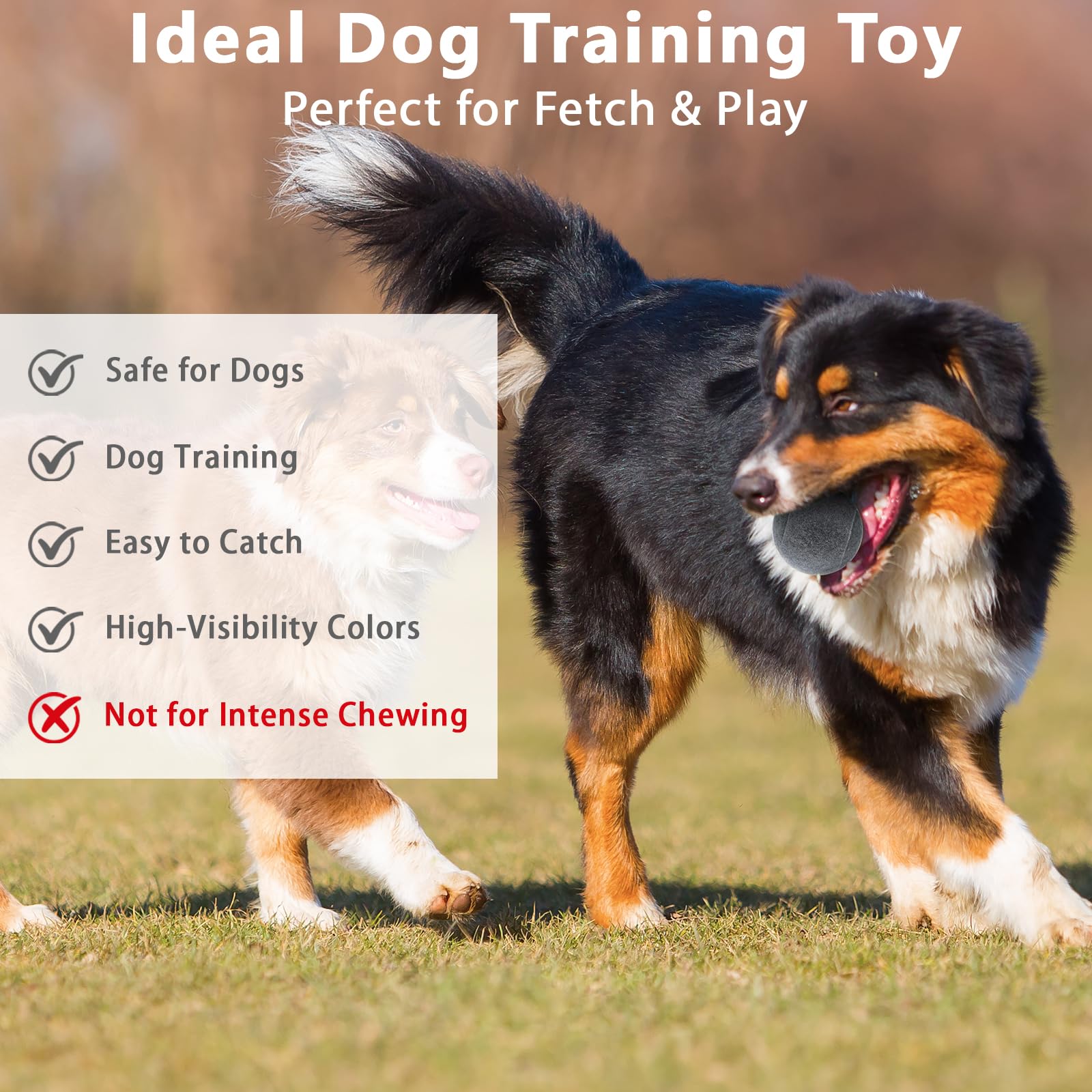 Palline da tennis, confezione da 18 palline da tennis con borsa a rete per un facile trasporto, palline da gioco per cani e animali domestici, adatte per palline da allenamento