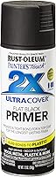 Vista 1 de Rust-Oleum 249846 Painter's Touch 2X Ultra Cover Imprimación en aerosol de 12 onzas, negro plano