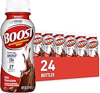 BOOST Original Rich Chocolate Nutritional Drink: 10g Protein, 240 Calories, 26 Vitamins & Minerals - 24 Pack 8oz Bottles