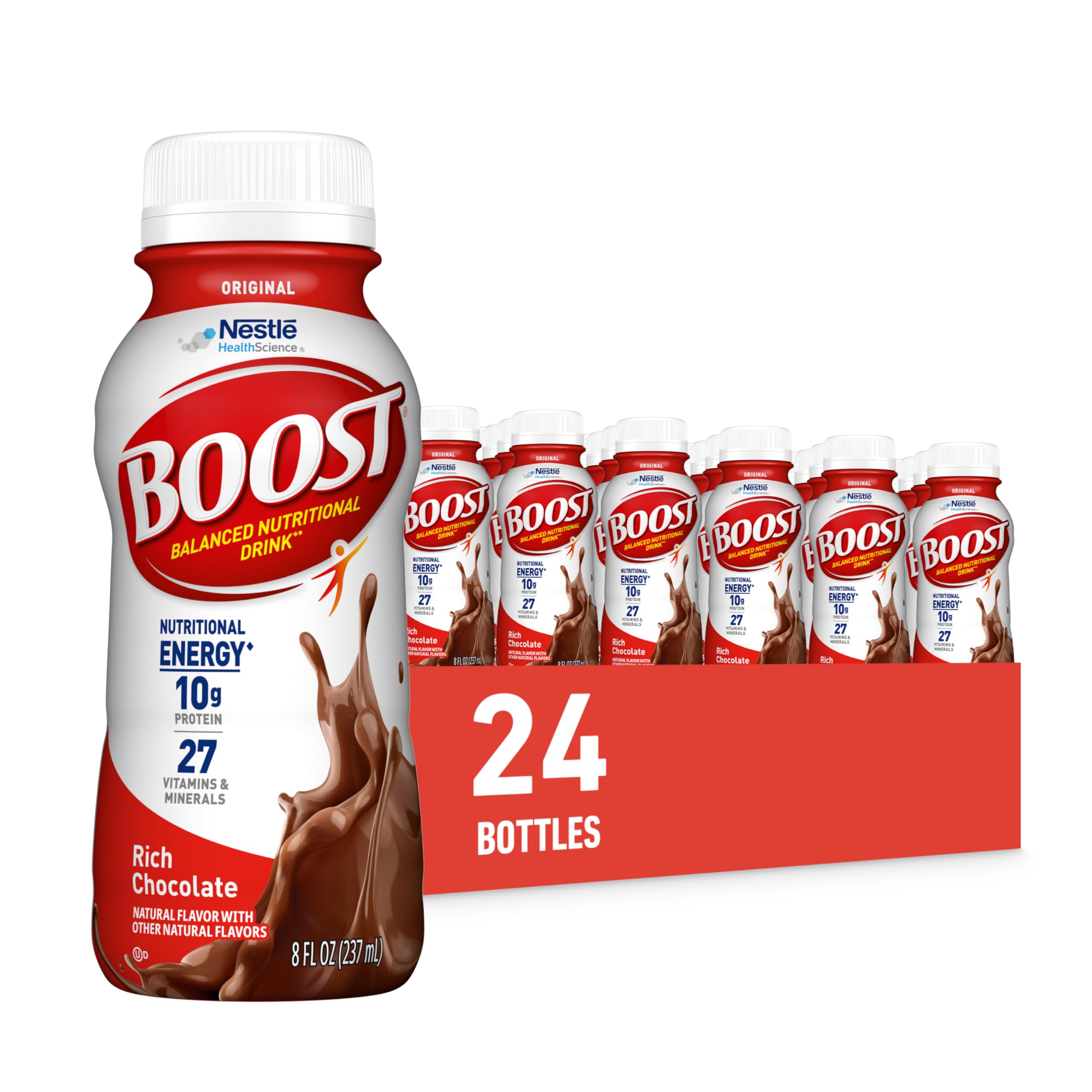 BOOST Original Nutritional Drink, Rich Chocolate, 8 Fl Oz (Pack of 24)