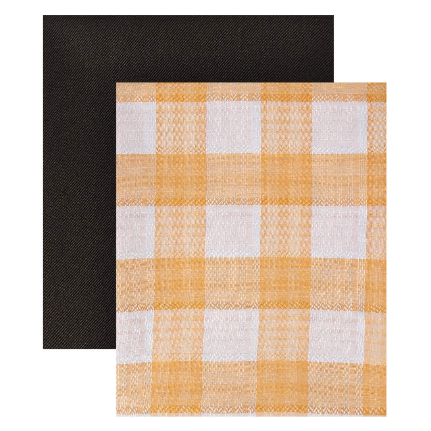 PolyBlend Unstitched Orange-White Checks Shirt (2.25meter-35 Panna) & Matching Trouser (1.20meter-58Panna) Combo Set [MSP204a]-image-9