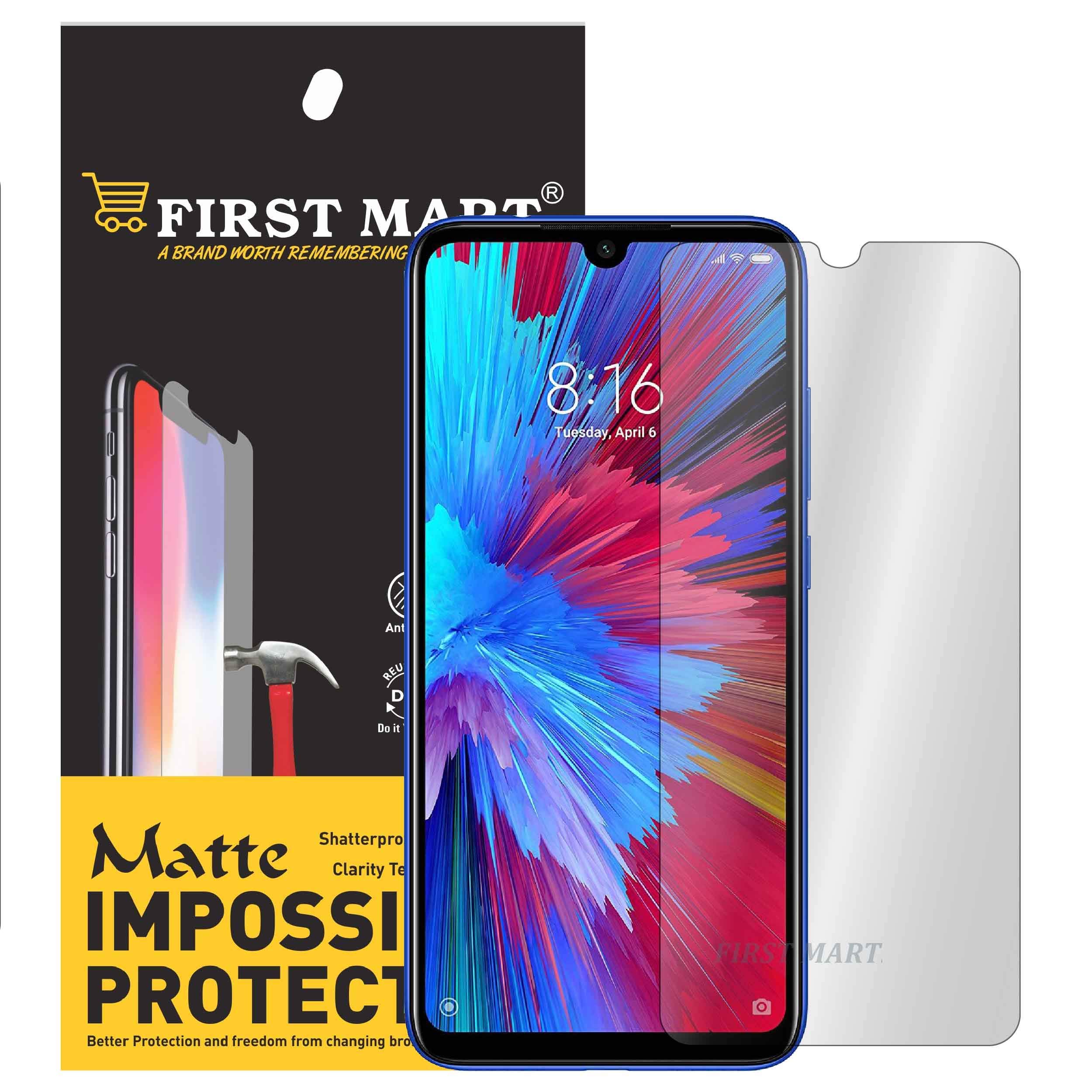 FIRST MART - A Brand Worth Remembering Scratch Shock Resistant Matte Flexible Fiber Screen Guard Protector for Xiaomi Redmi Note 7/Redmi Note 7S/Redmi Y3/Redmi 7 Not a Tempered Glass