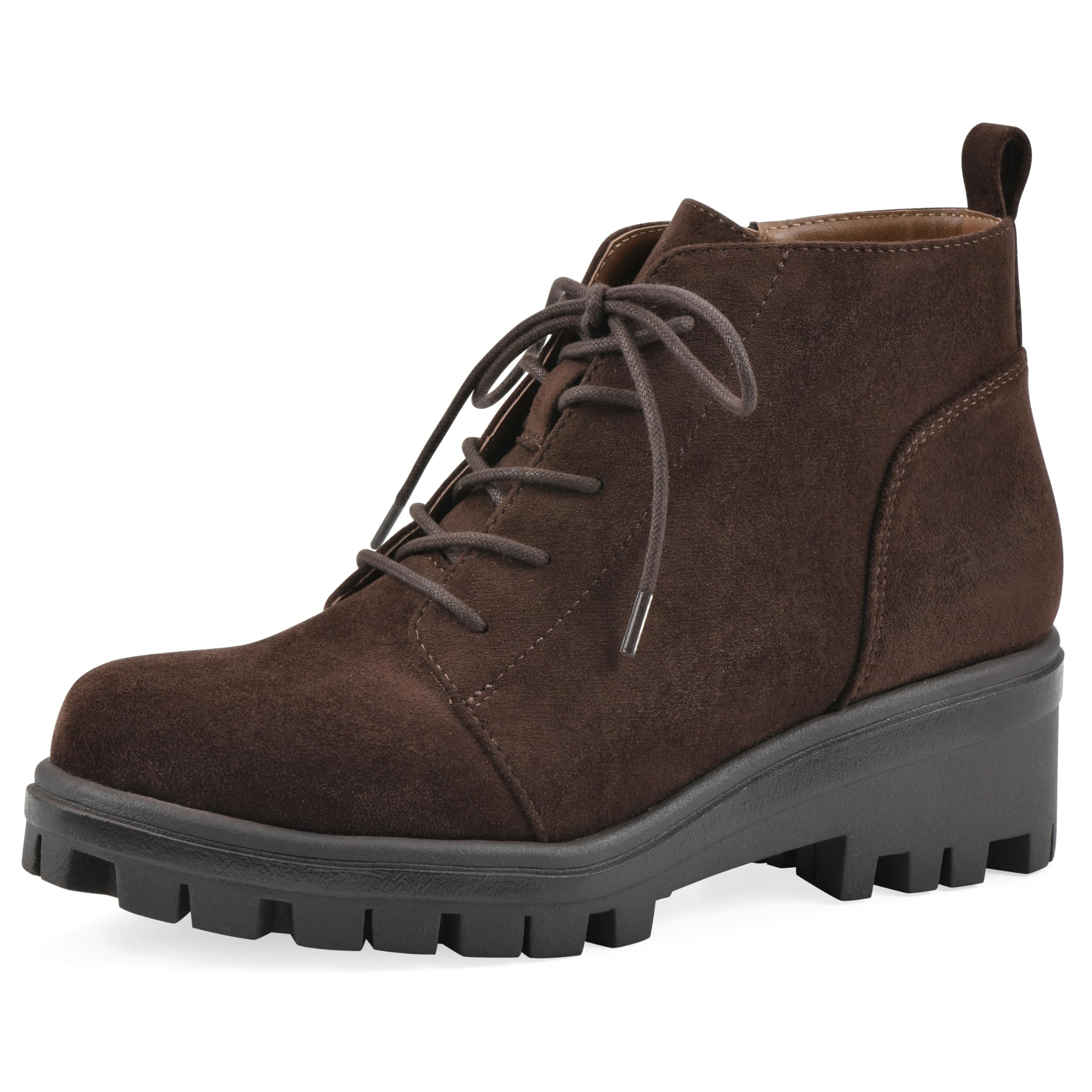 White Mountain Womens Tariq Lug Sole Lace-Up Bootie