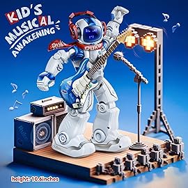 Ruko 6088 Programmable Robot with APP Control, Remote Control, Gesture Sensing Control, Rechargeable Robots Toys for Boys and Girls, Interactive LED Faces, QA Games for 3 4 5 6 Years Kids, Blue