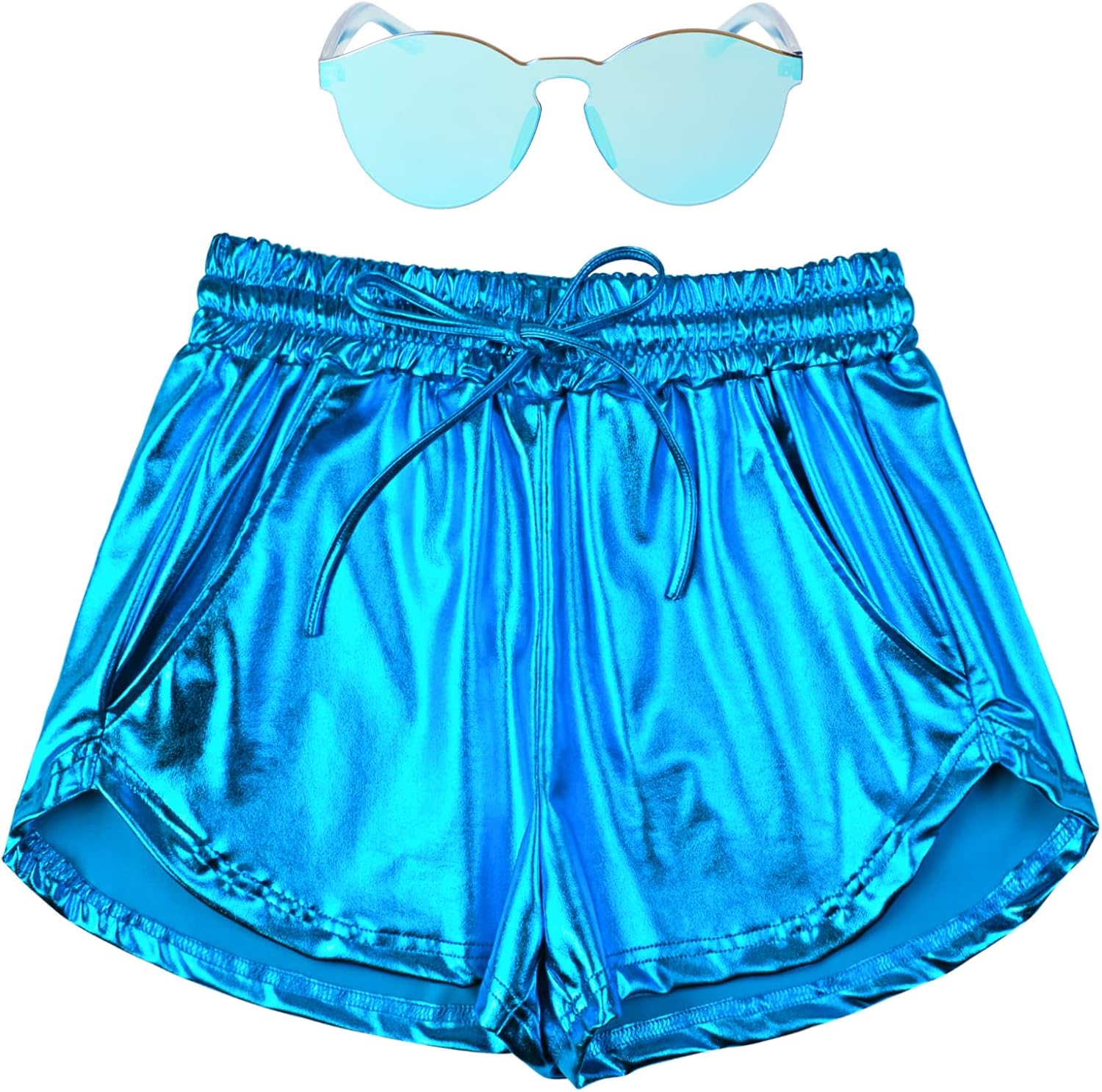 Metallic Shorts For Women Women's Sparkly Metallic Shorts High
