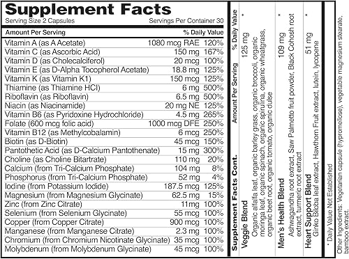 Miniatura 8 de Snap Supplements Multivitamínicos para hombres, vitaminas y minerales diarios para hombres, vitamina D, B12, zinc, hierbas y vitamina C para apoyo
