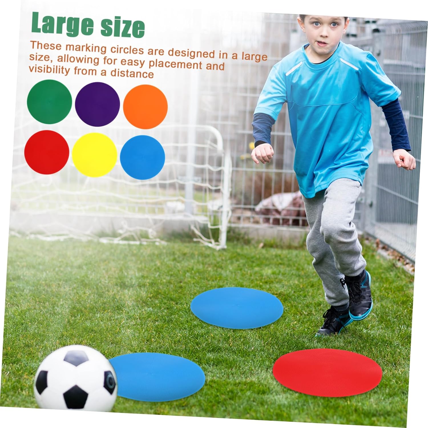 Kisangel 18pcs Spot Markers Flat Discs for Soccer Training Non Slip Agility Markers Bright Colors Durable Field Circles for Sports Drills and Exercises for Football Practice