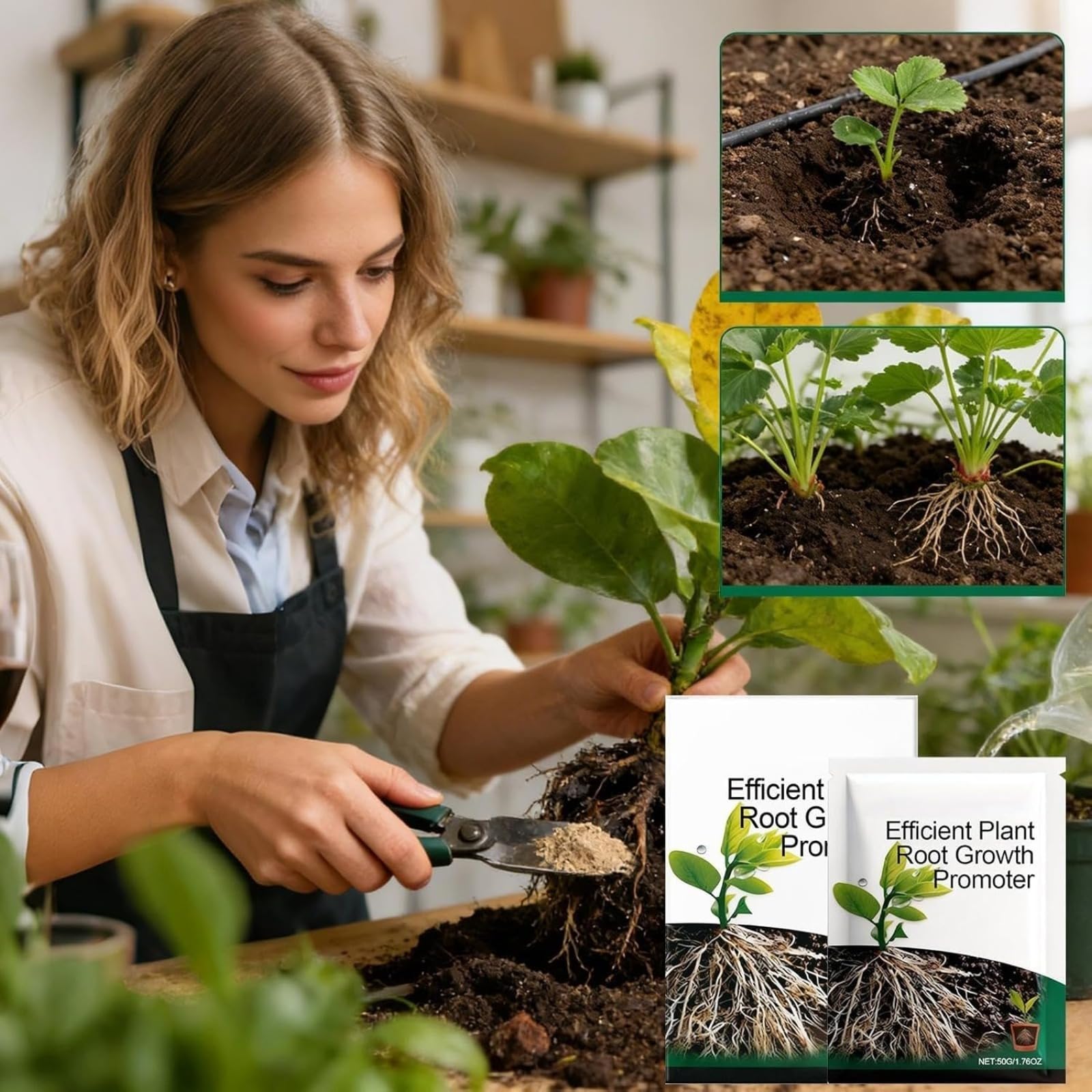 Stimulateur D'Enracinement Pour Boutures Végétales,Poudre d'Enracinement,Engrais Concentré Revitaliseur de Sol et Boosteur d'Engrais | Poudre Stimulatrice De Croissance Racinaire | pour Boutures, Re