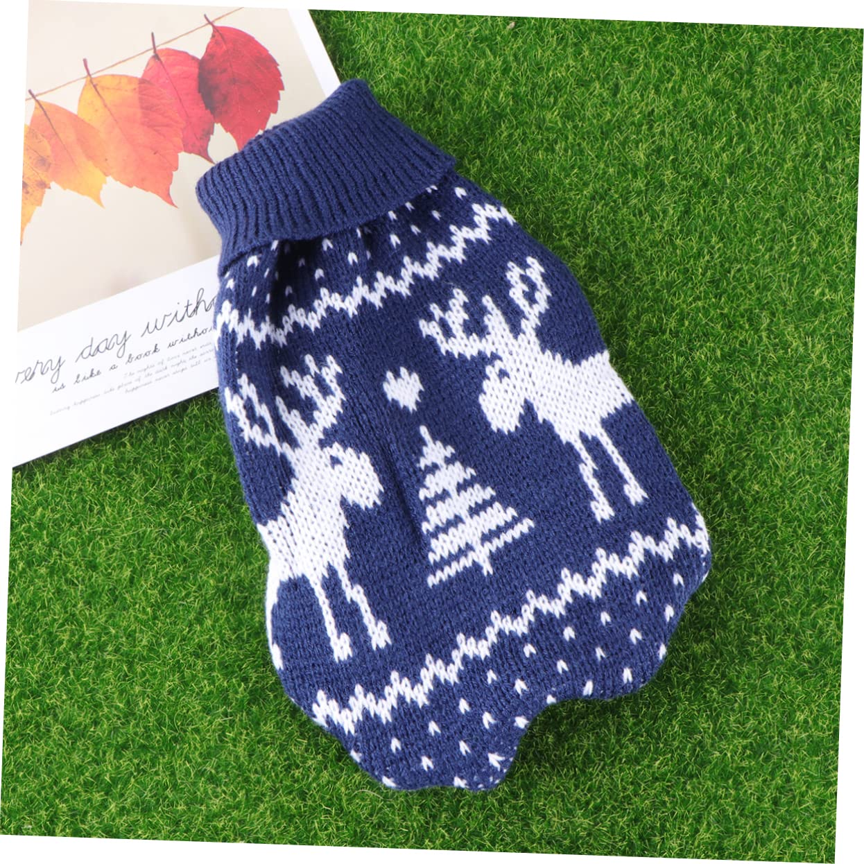 Sosoport 3pièces Pull De pour Petit Chien Manteau Hiver Chien avec Motif Renne Et Vêtements Festifs pour De Sorties Hiver Bleu