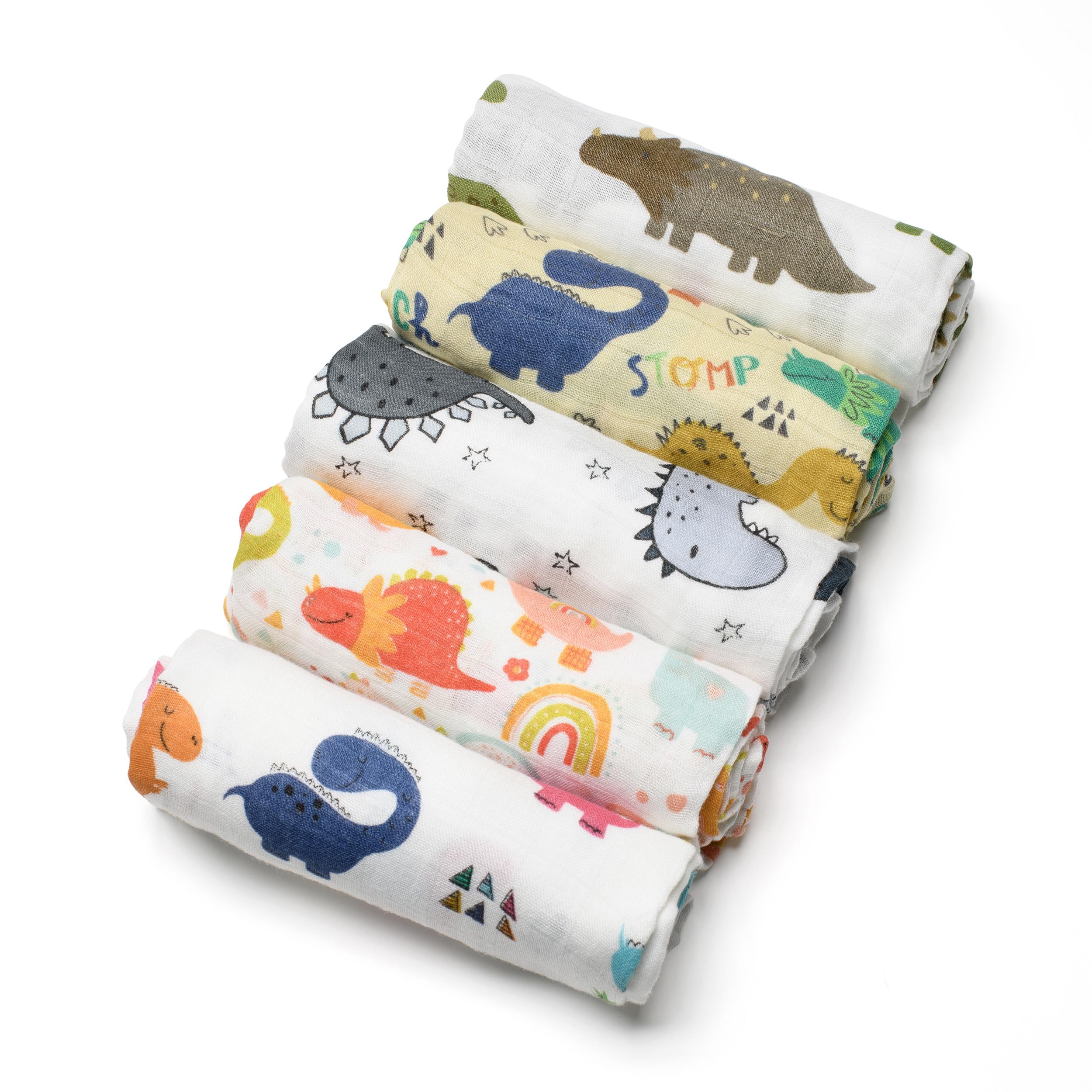 Dinka! Baby Muslin Cloths- 70% Bamboo & 30% Cotton Muslin Blanket for Delicate Skin- Breathable Muslin Squares for Feeding Cleaning & Daily Care- Little Roars Collection- Small- 60 x 60 cm- Pack Of 5 - Image 4