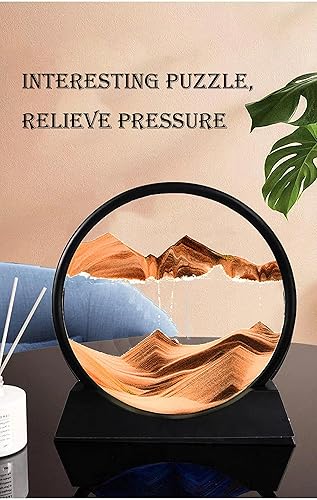 Miniatura 2 de Yinhamnl Movimiento líquido de arte de arena, reloj de arena 3D de mar profundo, imagen artística de arena en movimiento, pantalla redonda de