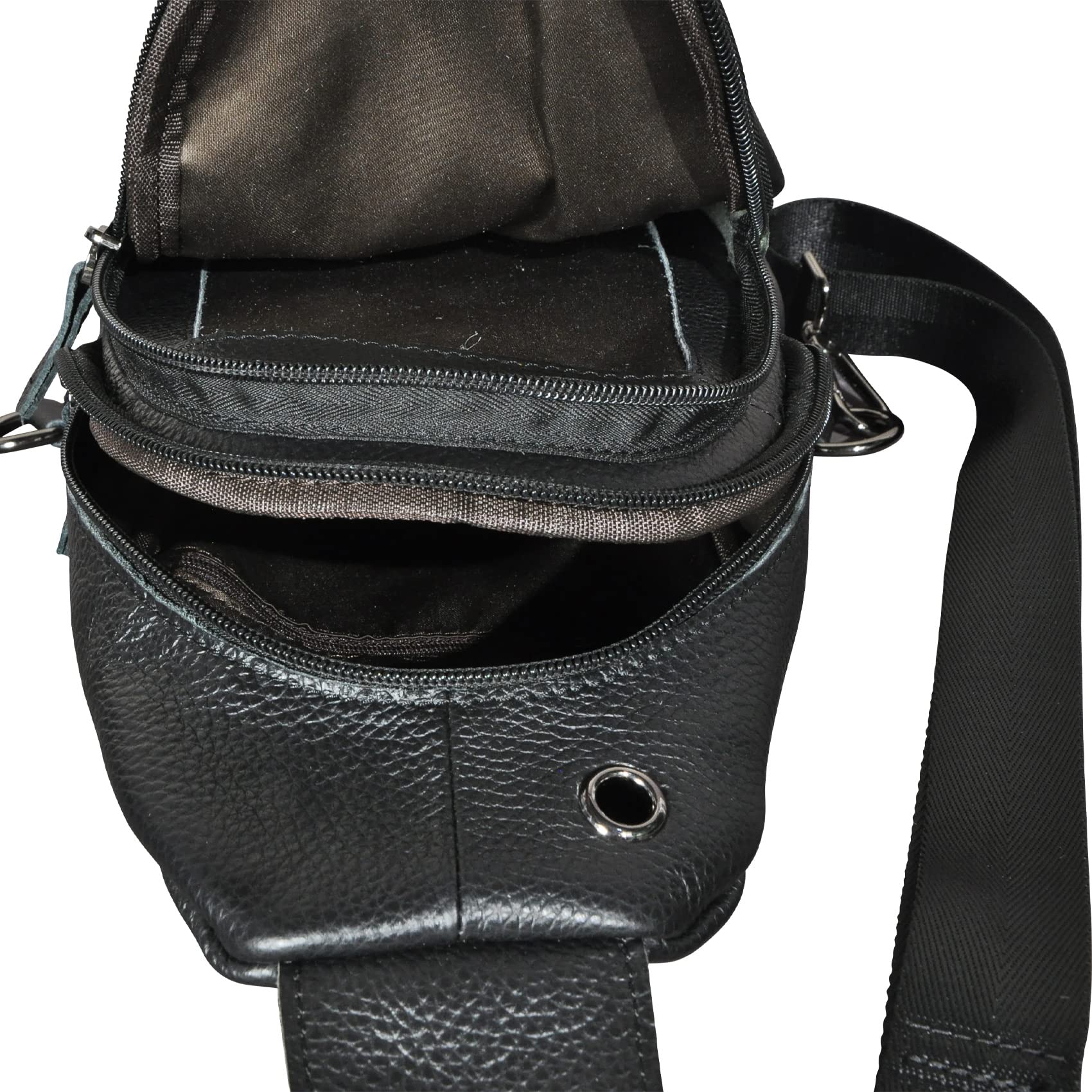 Le’aokuu Herren Echtes Leder Hüfttasche Brusttasche Bauchtsche Crossbody Bag Sling Bag Schultertsche Brustbeutel Für Motorrad Joggen