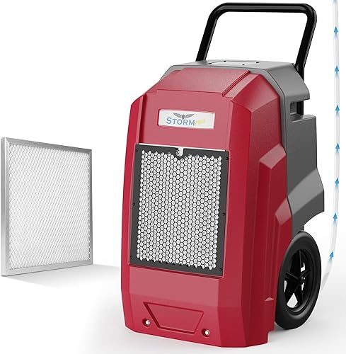 AlorAir Storm Pro - Deshumidificador comercial de 180 PPD, deshumidificador portátil LGR con bomba, listado cETL, pantalla LCD, para limpieza,