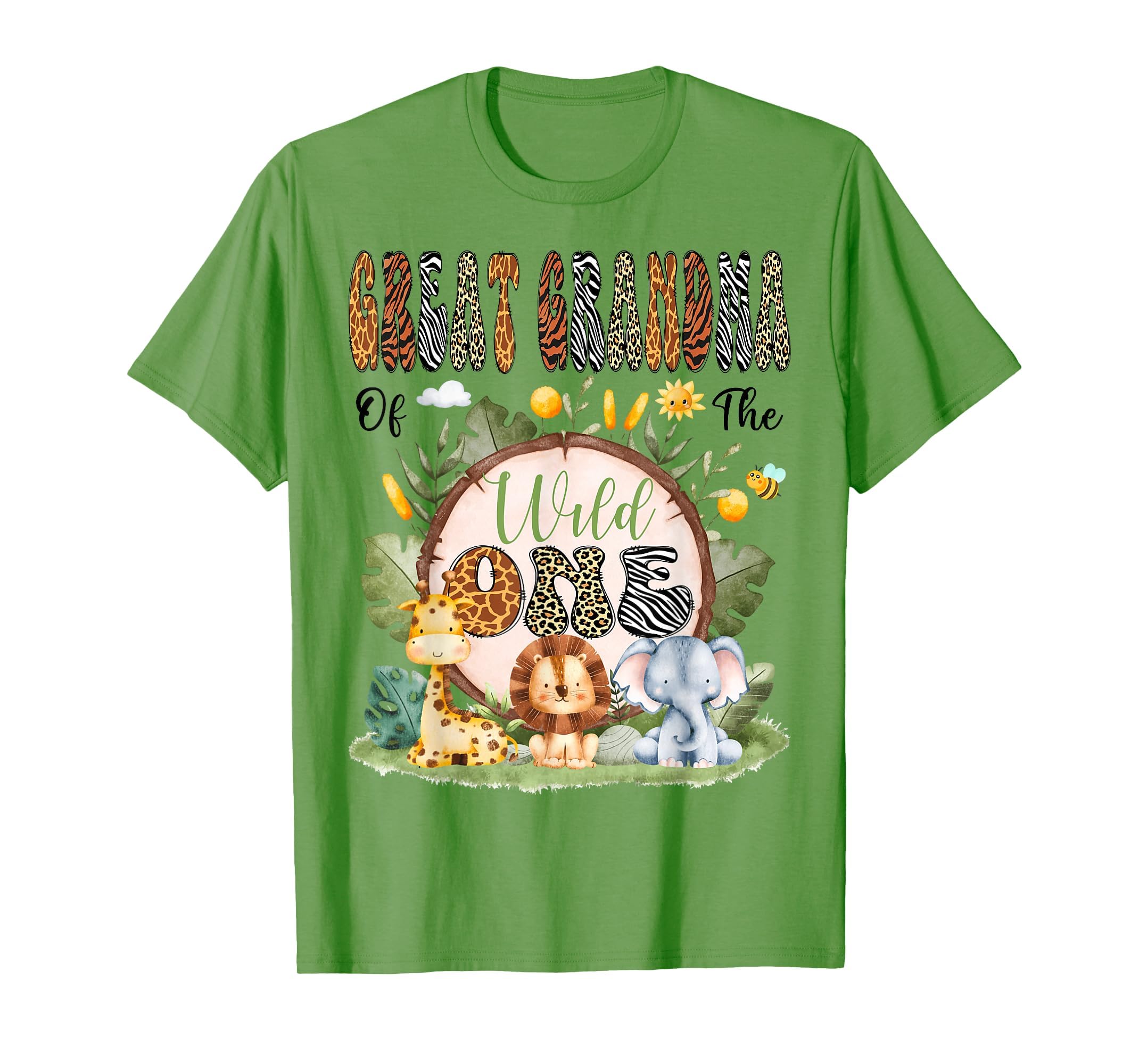 Great Grandma of The Wild One First Bday Safari Jungle T-Shirt