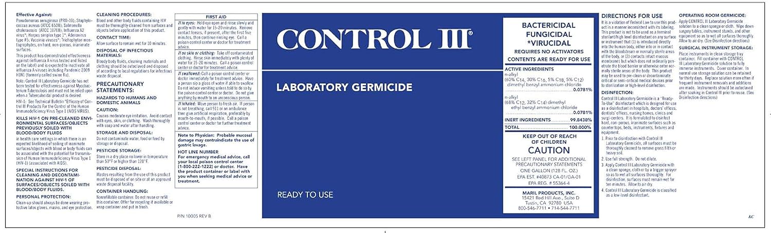 Disinfectant Laboratory Germicide Plastic Bottle 4x1GL/Case