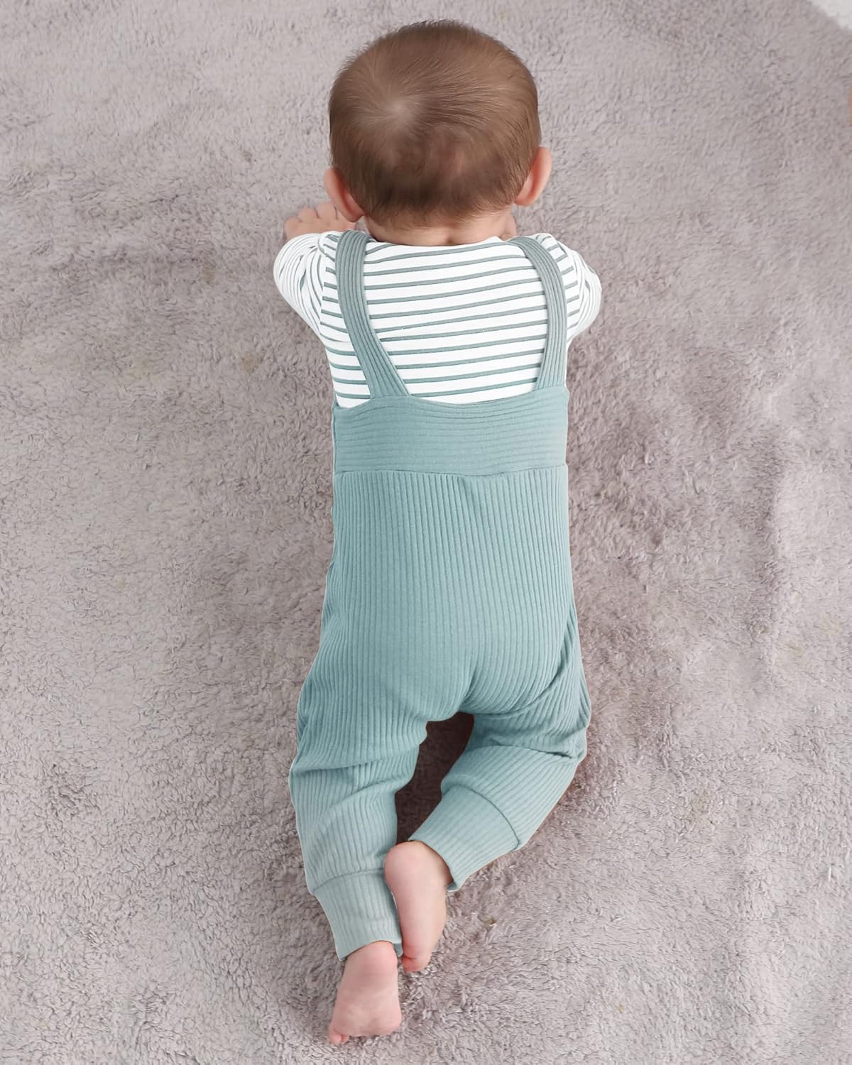 YUEMION Baby Boy Clothes Newborn Infant Boy Outfits 2Pcs Stripe Top Romper Pants Set 0-24 Months Overalls Toddler Boy Clothes - Image 4