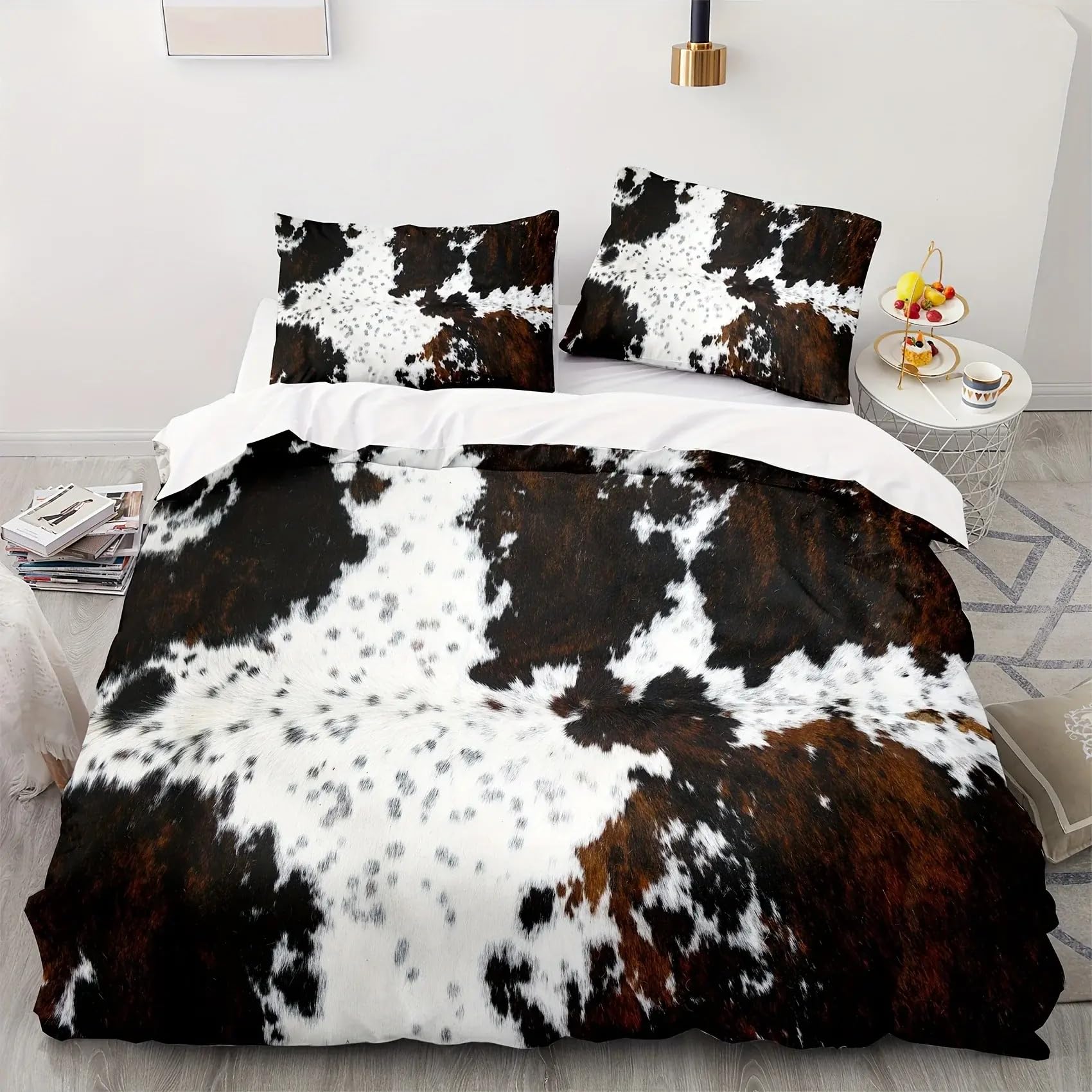 Housse de couette douce 264x228 en peau de vache abstraite
