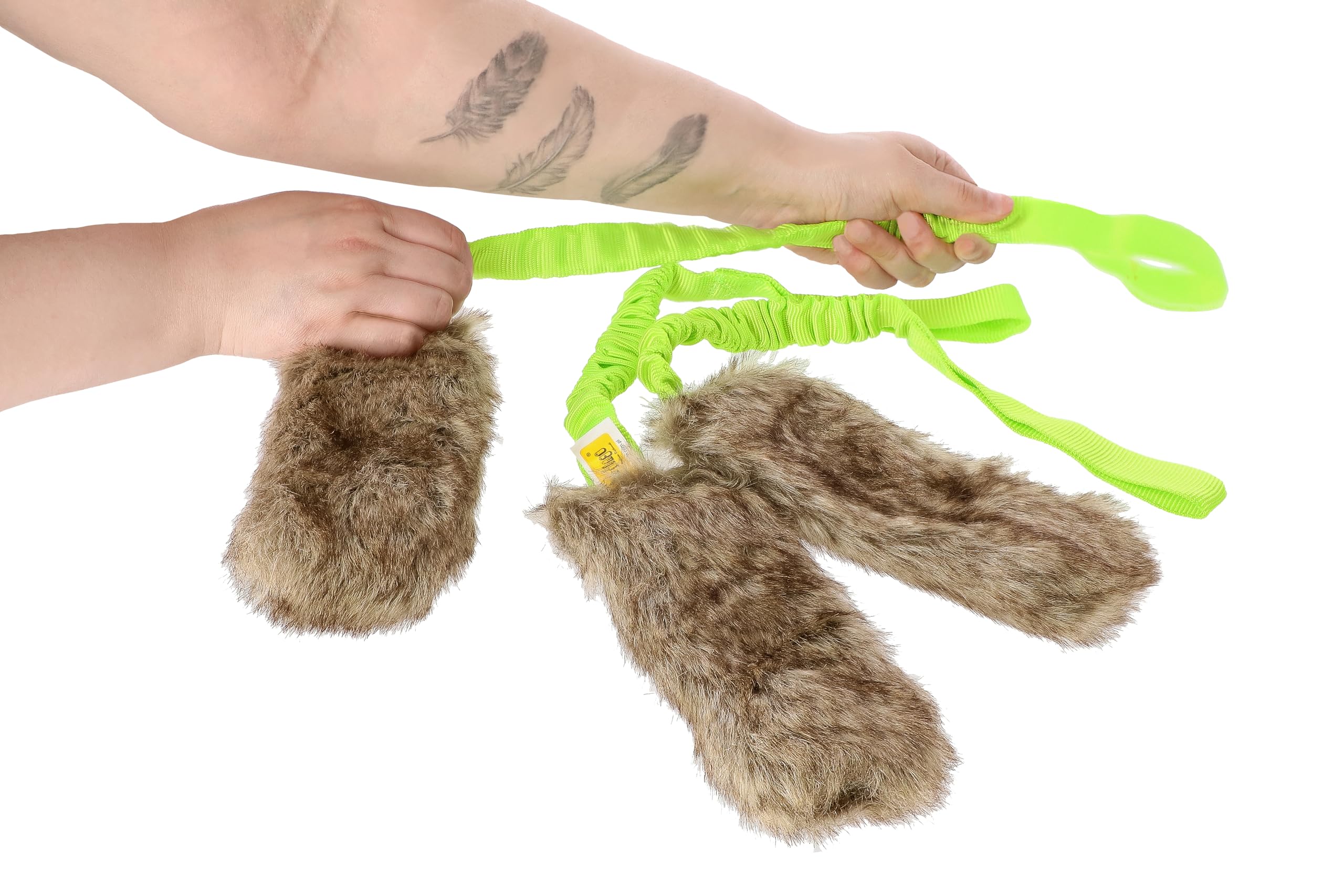 Zestaw DINGO: 3 x polarowa zabawka do ścigania psów, sztuczne futro, piszcząca teaser o długości 55 cm, uchwyt bungee do zręczności, tresury psów, pobieranie, gonienie, zabawa, wszystkie rasy psów,