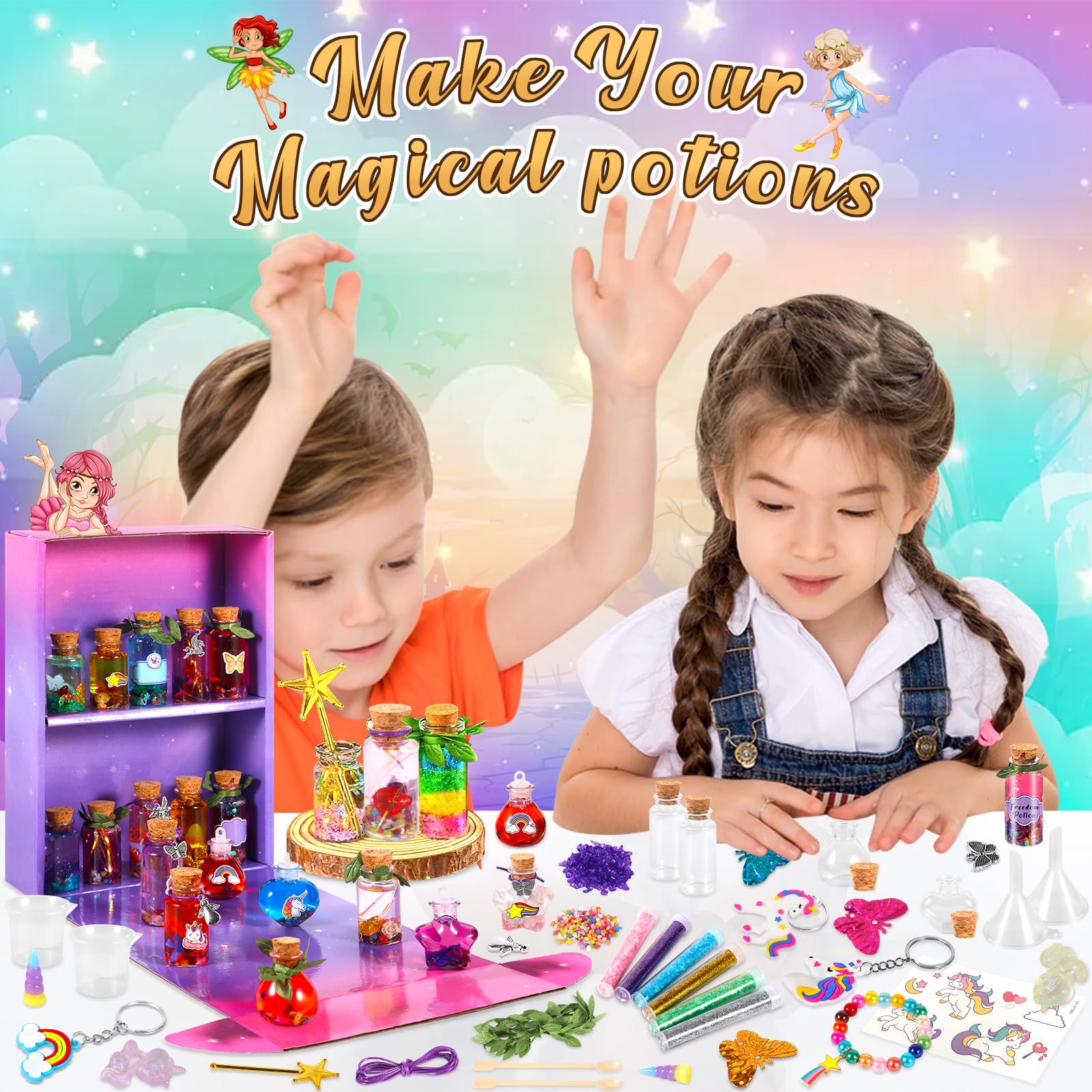 MULEVIP Kit Potion Magique EnfantKits De Potions De Fées Avec 24