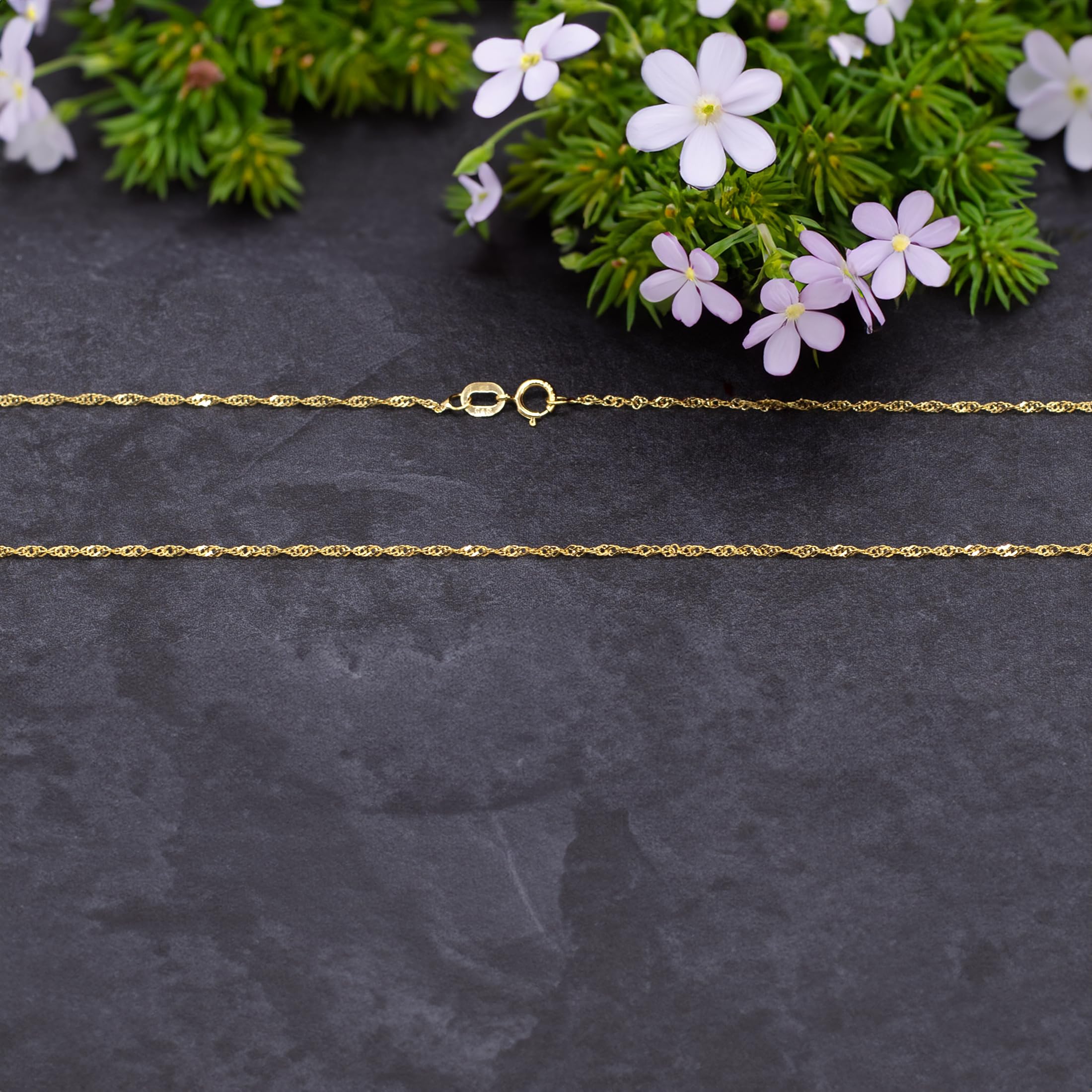 Carissima Gold Damski 9-karatowy złoty naszyjnik o szlifie diamentowym 1,2 mm
