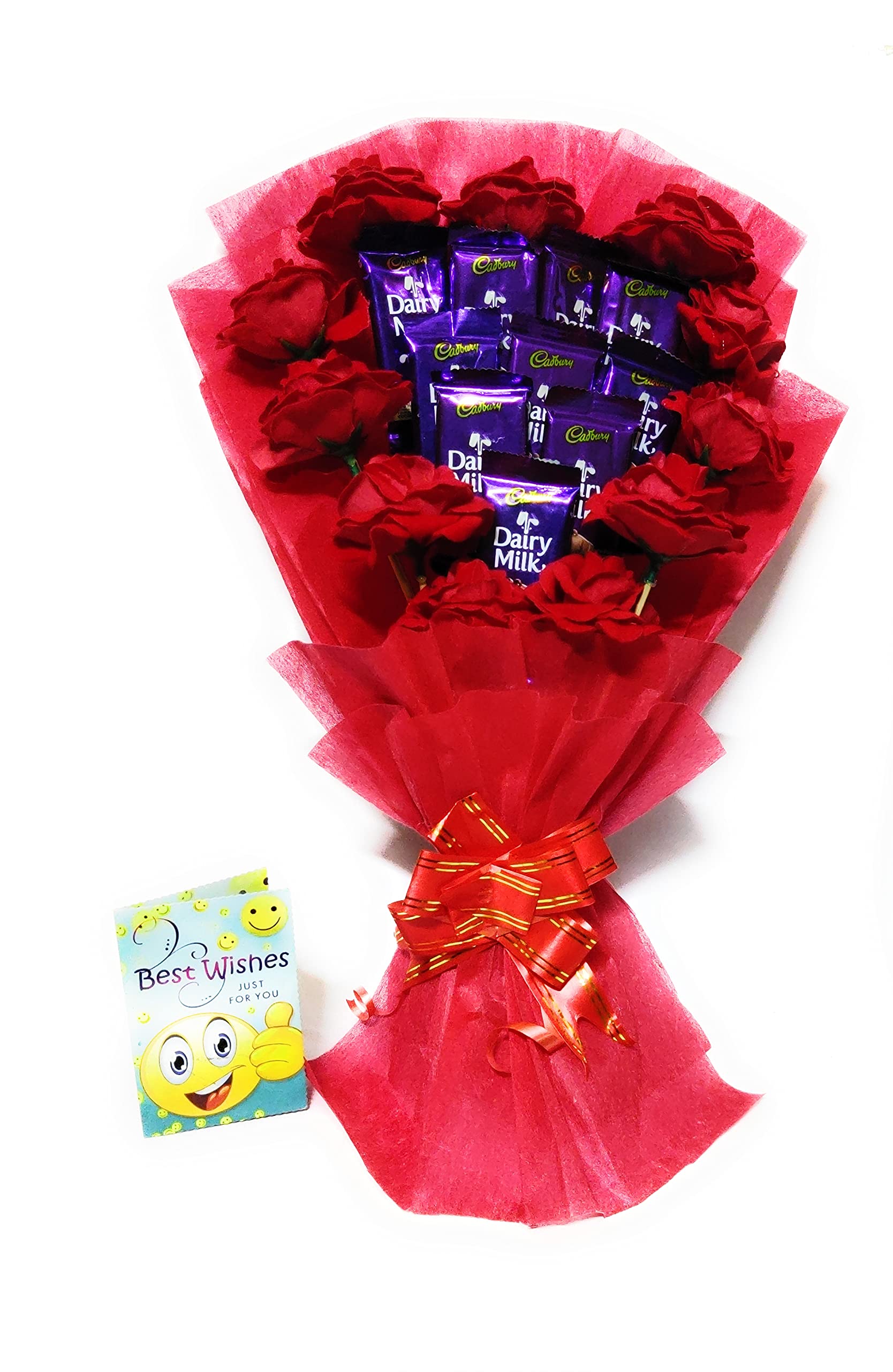 FLUTEREY BIRTHDAY GIFT 10 DAIRY MILK CHOCOLATE BOUQUET WITH CARD (WITH BEST WISHES CARD) (B099NS3Z8L) Amazon Price History, Amazon Price Tracker