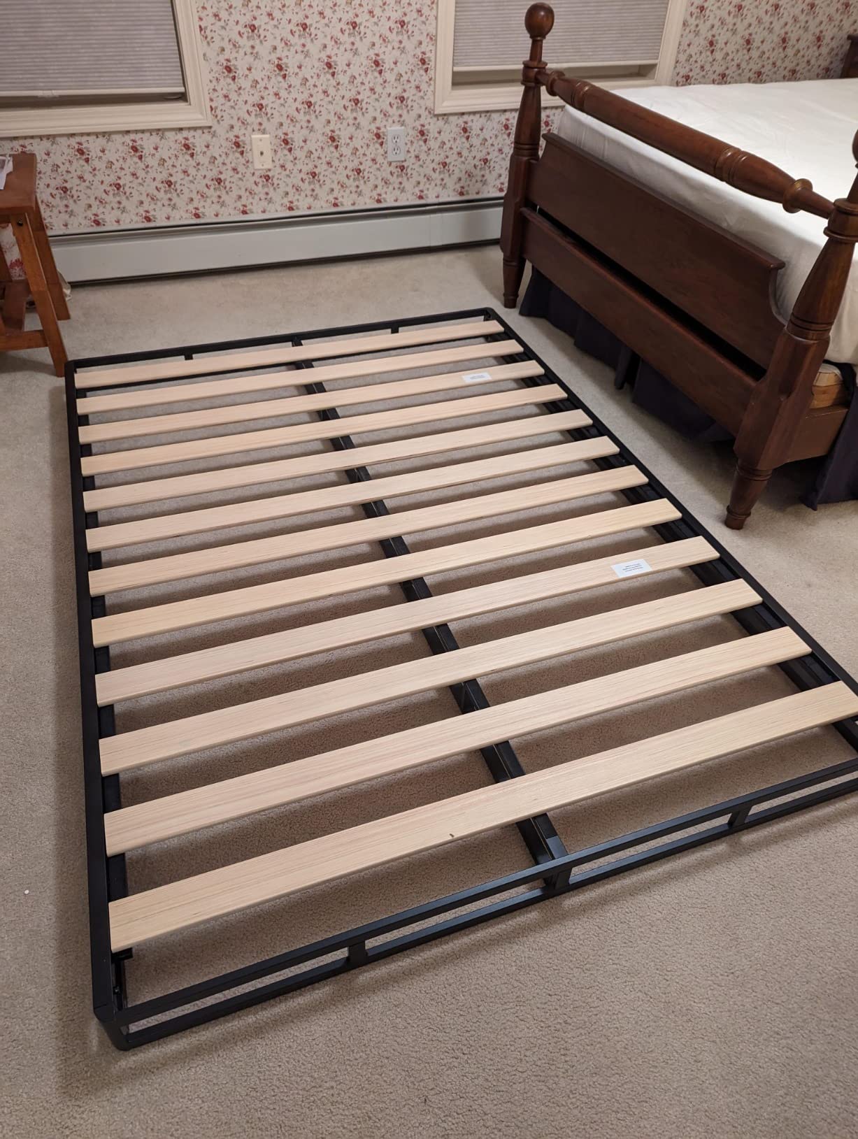 20/mo Finance ZINUS Metal Box Spring with Wood Slats /7.5 Inch